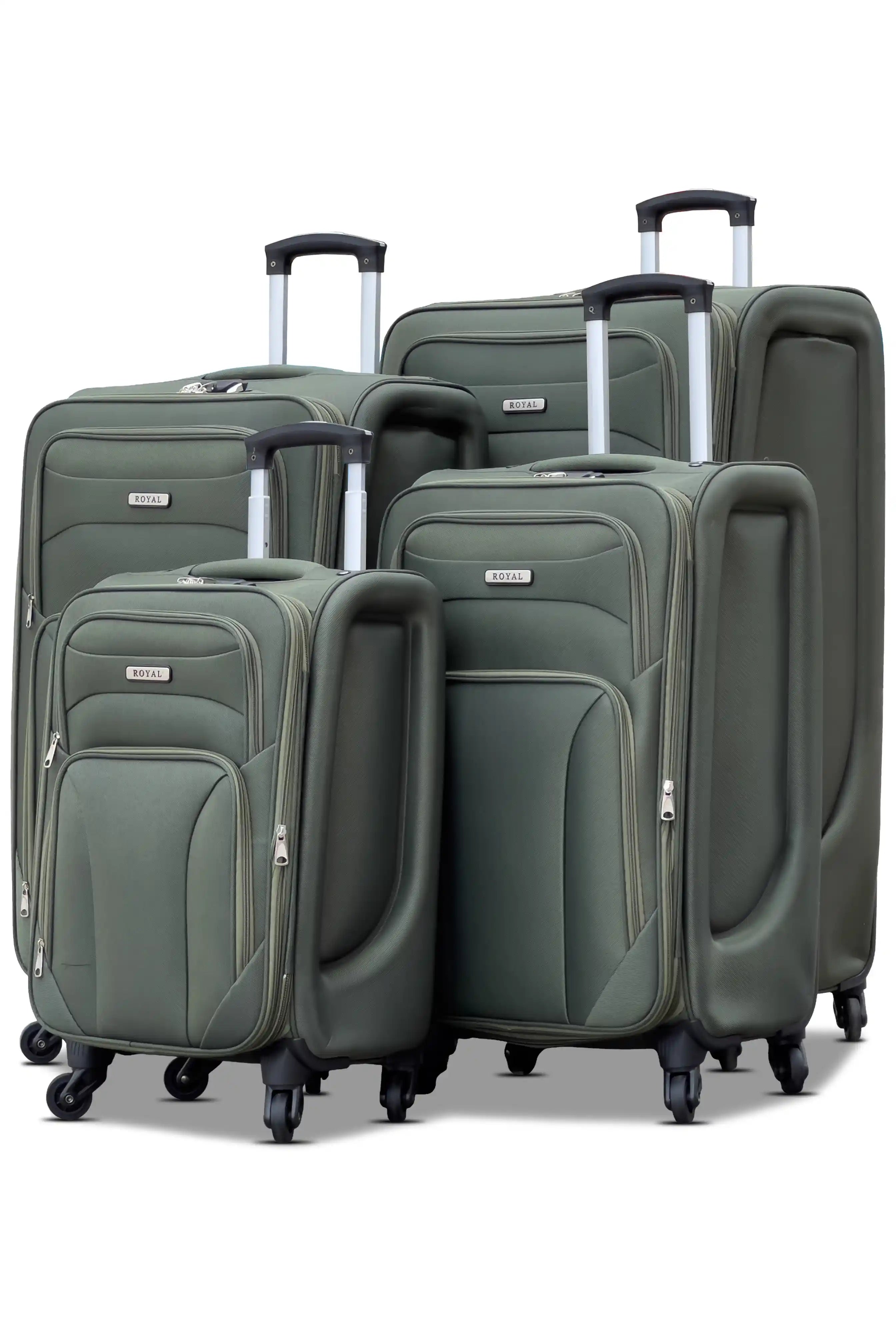 Swift Soft Shell Luggage Lightweight 4 Pcs Set (20/24/28/32 Inch) Expandable Suitcase With Combination Lock And Spinner Wheels
