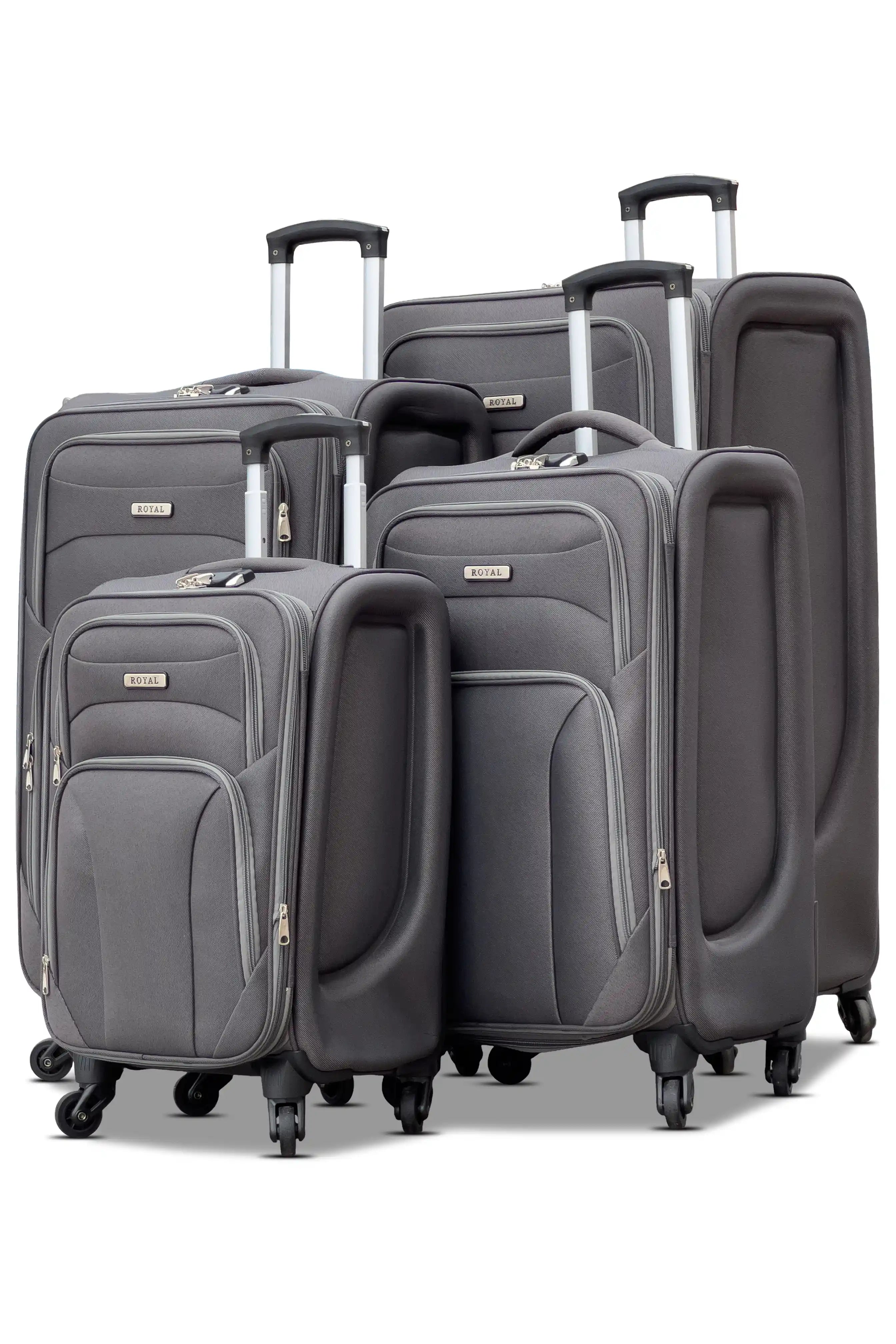 Swift Soft Shell Luggage Lightweight 4 Pcs Set (20/24/28/32 Inch) Expandable Suitcase With Combination Lock And Spinner Wheels