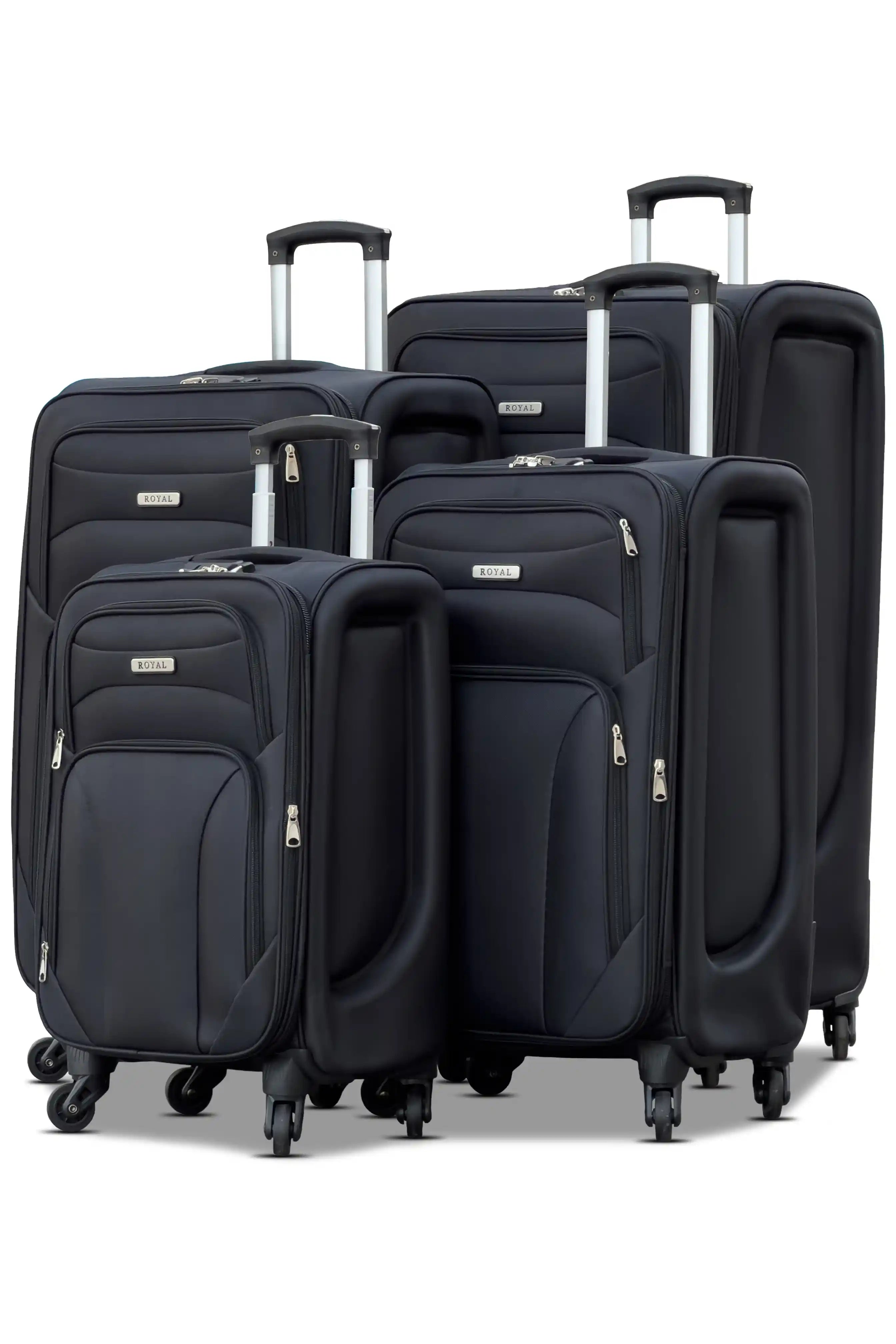 Swift Soft Shell Luggage Lightweight 4 Pcs Set (20/24/28/32 Inch) Expandable Suitcase With Combination Lock And Spinner Wheels