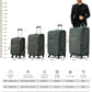 Swift Four Wheel Material Expandable Lightweight 4 Pcs Set (20/24/28/32 Inch) Soft Shell Luggage Bag With its dimension