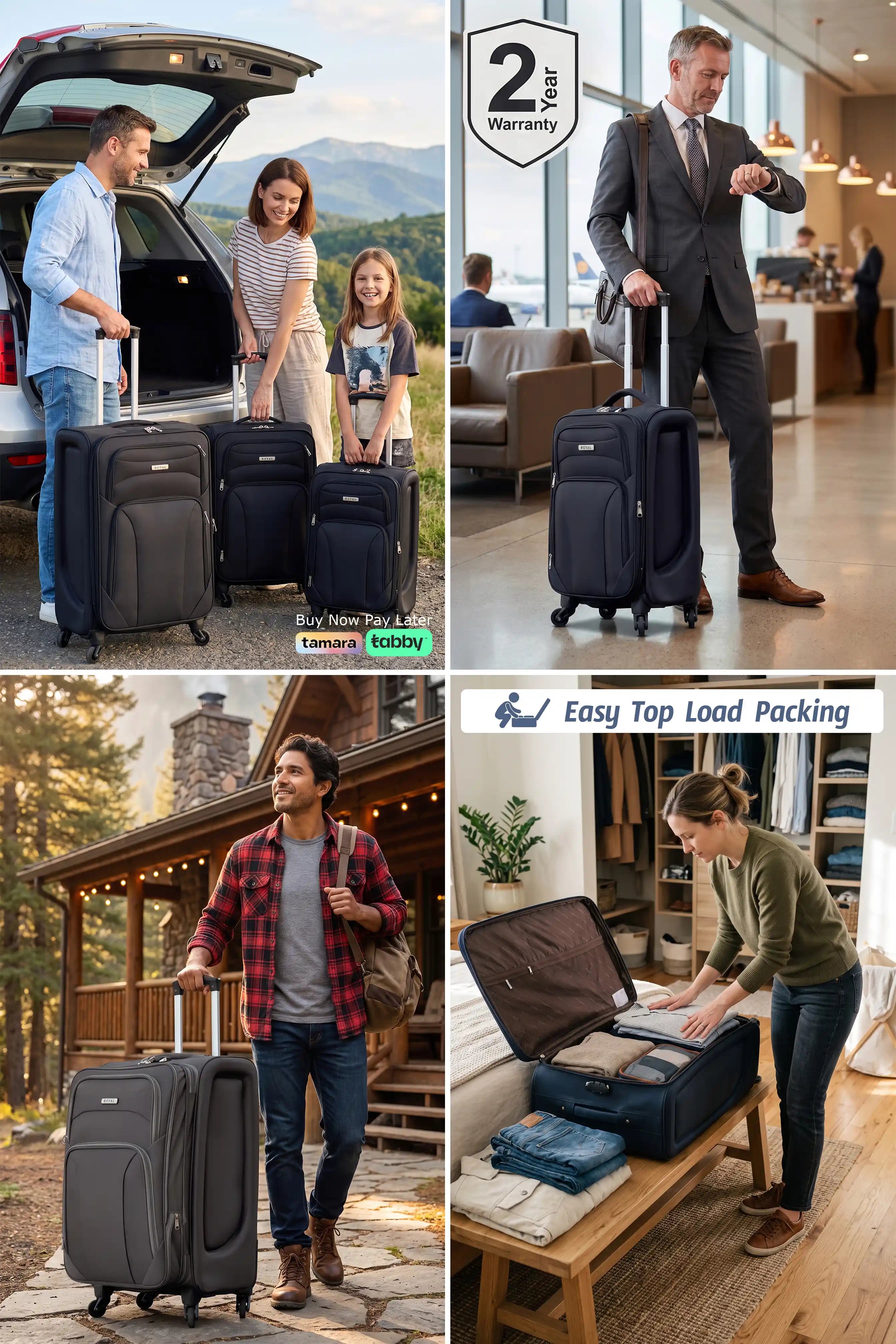 Swift Soft Shell Luggage Lightweight 4 Pcs Set (20/24/28/32 Inch) Expandable Suitcase With Combination Lock And Spinner Wheels