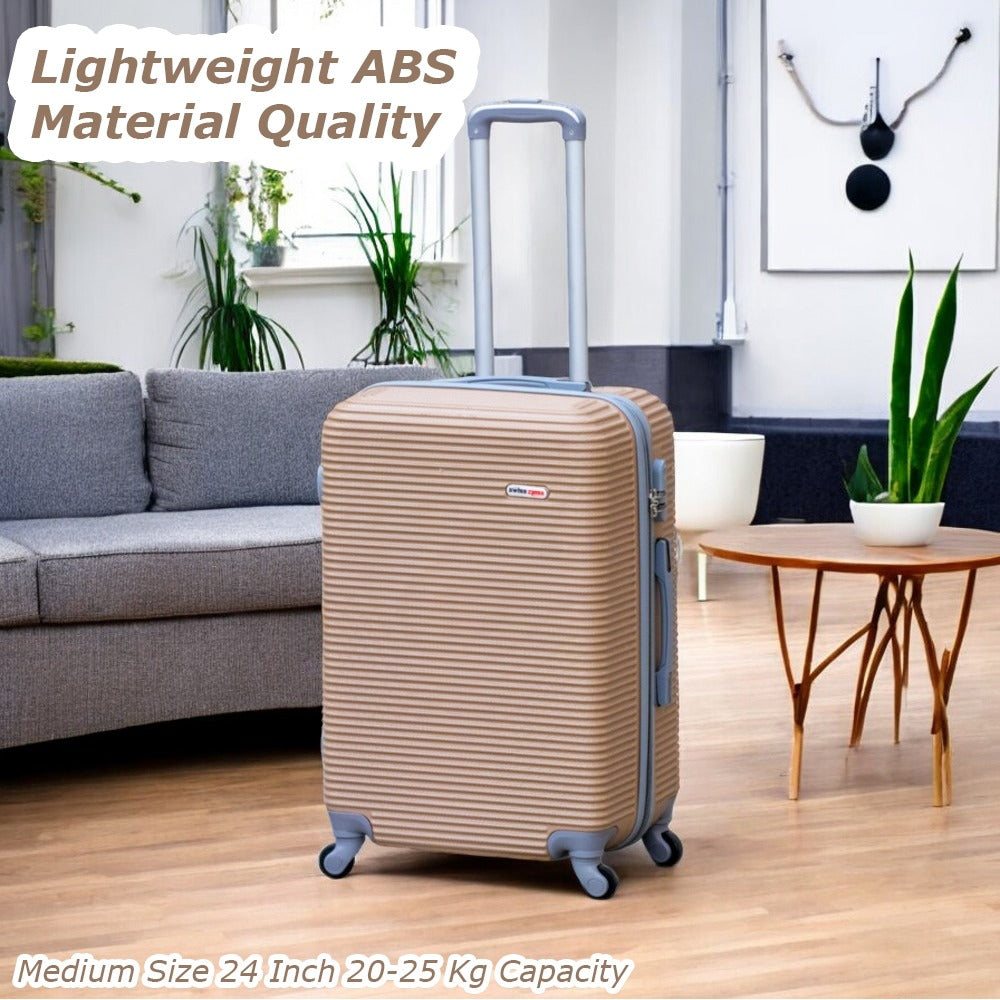 3 Piece Full Set 20" 24" 28 Inches EXP Line ABS Lightweight Luggage Bag With Spinner Wheel Zaappy