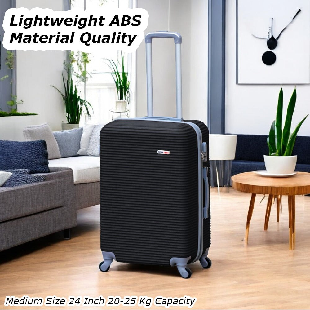 3 Piece Full Set 20" 24" 28 Inches EXP Line ABS Lightweight Luggage Bag With Spinner Wheel Zaappy