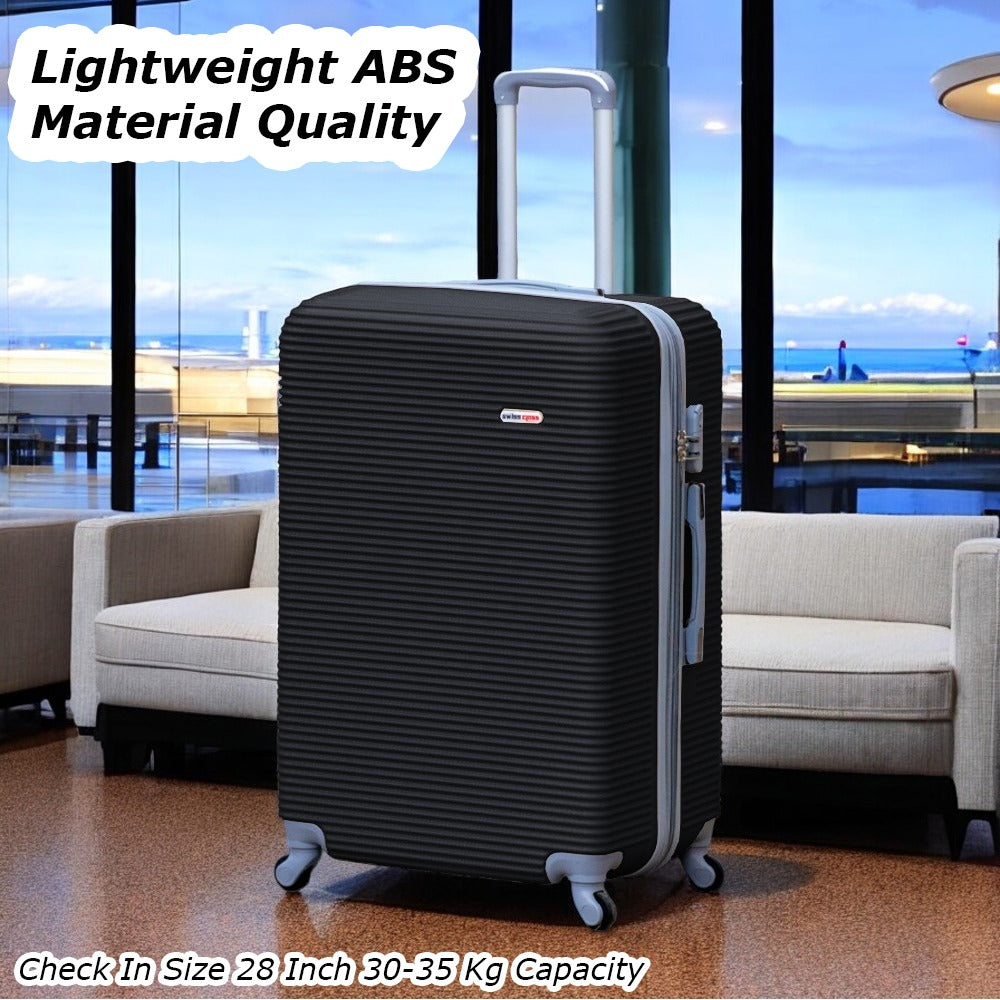 3 Piece Full Set 20" 24" 28 Inches EXP Line ABS Lightweight Luggage Bag With Spinner Wheel Zaappy