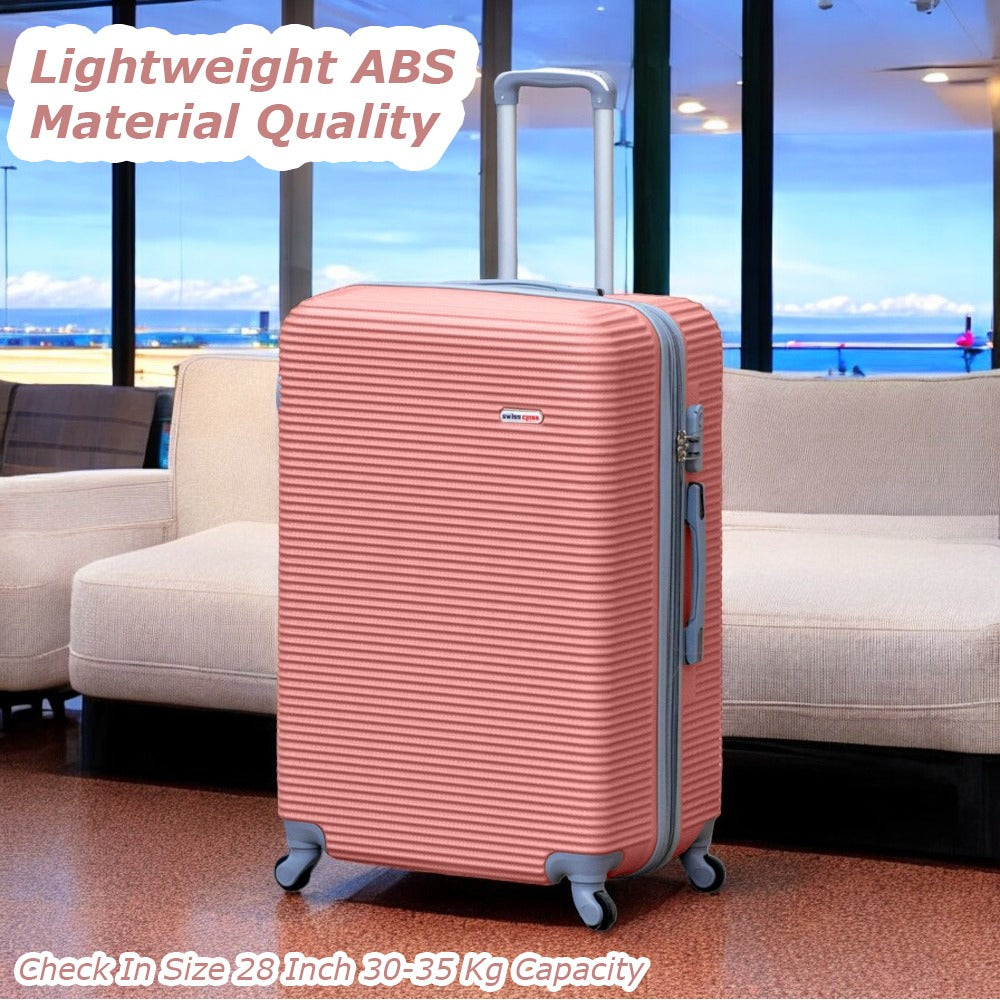 3 Piece Full Set 20" 24" 28 Inches EXP Line ABS Lightweight Luggage Bag With Spinner Wheel Zaappy