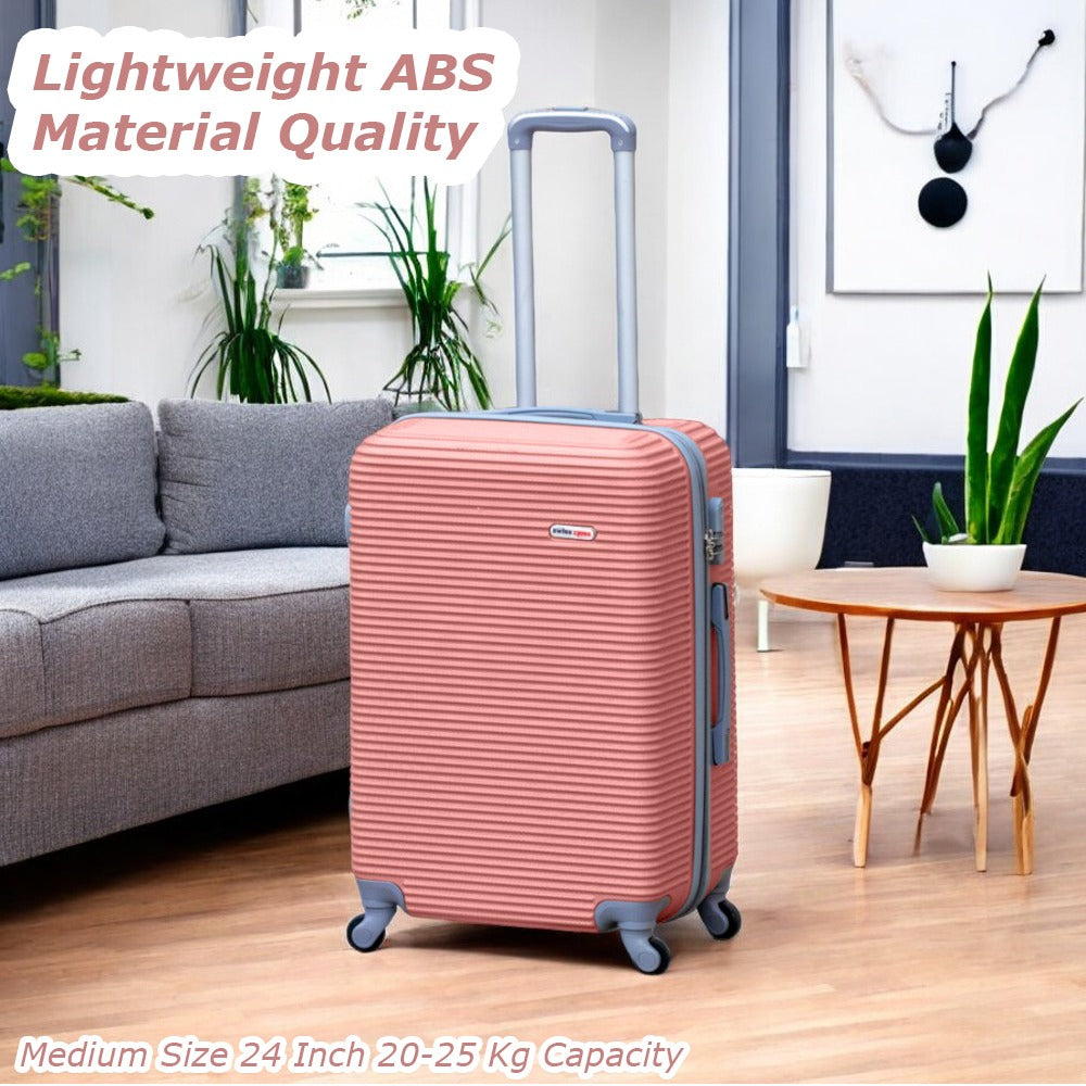 3 Piece Full Set 20" 24" 28 Inches EXP Line ABS Lightweight Luggage Bag With Spinner Wheel Zaappy