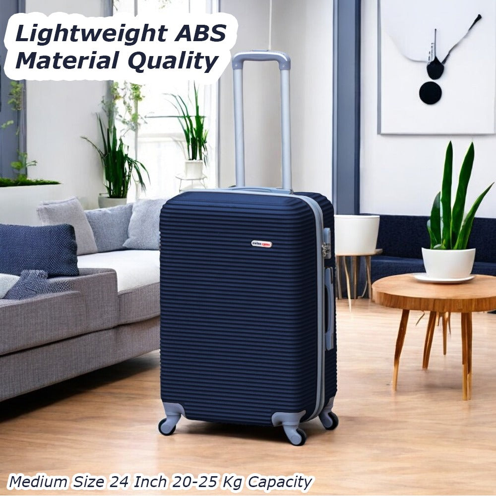 3 Piece Full Set 20" 24" 28 Inches EXP Line ABS Lightweight Luggage Bag With Spinner Wheel Zaappy