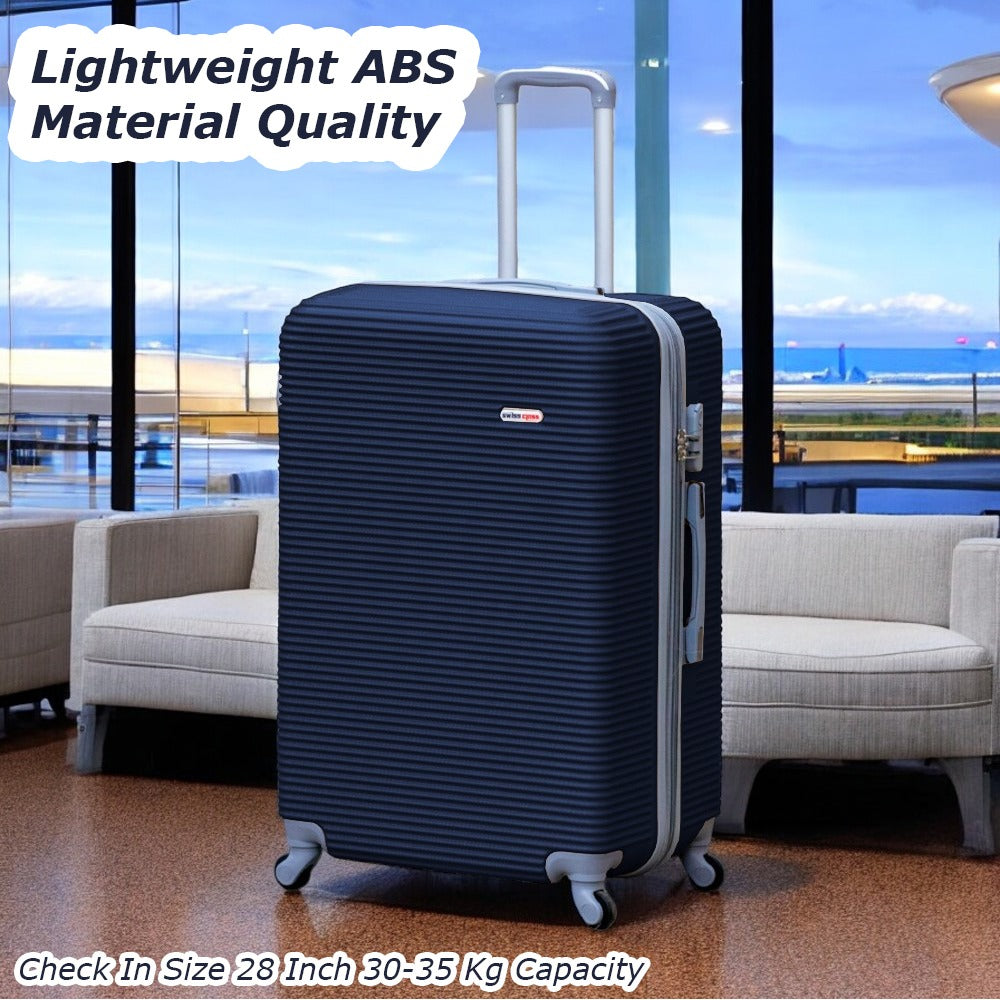 3 Piece Full Set 20" 24" 28 Inches EXP Line ABS Lightweight Luggage Bag With Spinner Wheel Zaappy