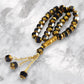 Small and Shiny Black With Gold Prayer Tasbeeh 33 Beads Zaappy