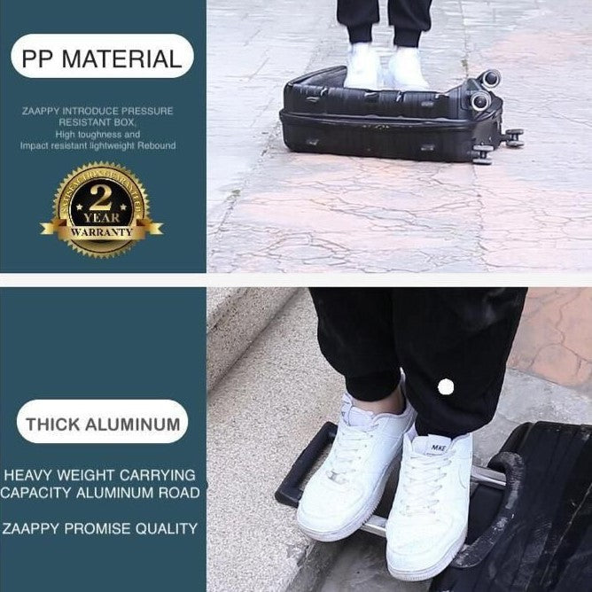 Swiss Class Unbreakable PP Luggage Bag with Double Spinner Wheel Zaappy