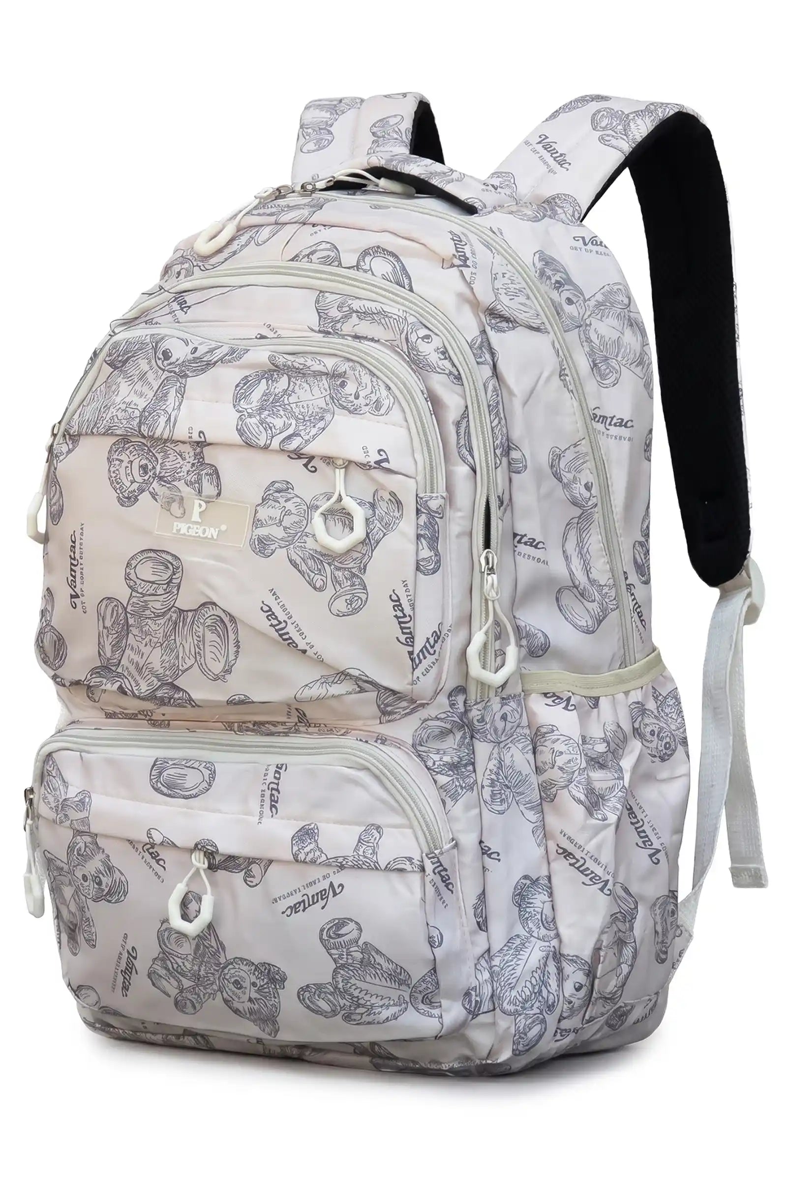 Cute Teddy Print Backpack Bag, Lightweight Water-Resistant with Multiple Compartments, Adjustable Padded Straps, Travel Daypack for School, College & Daily Use