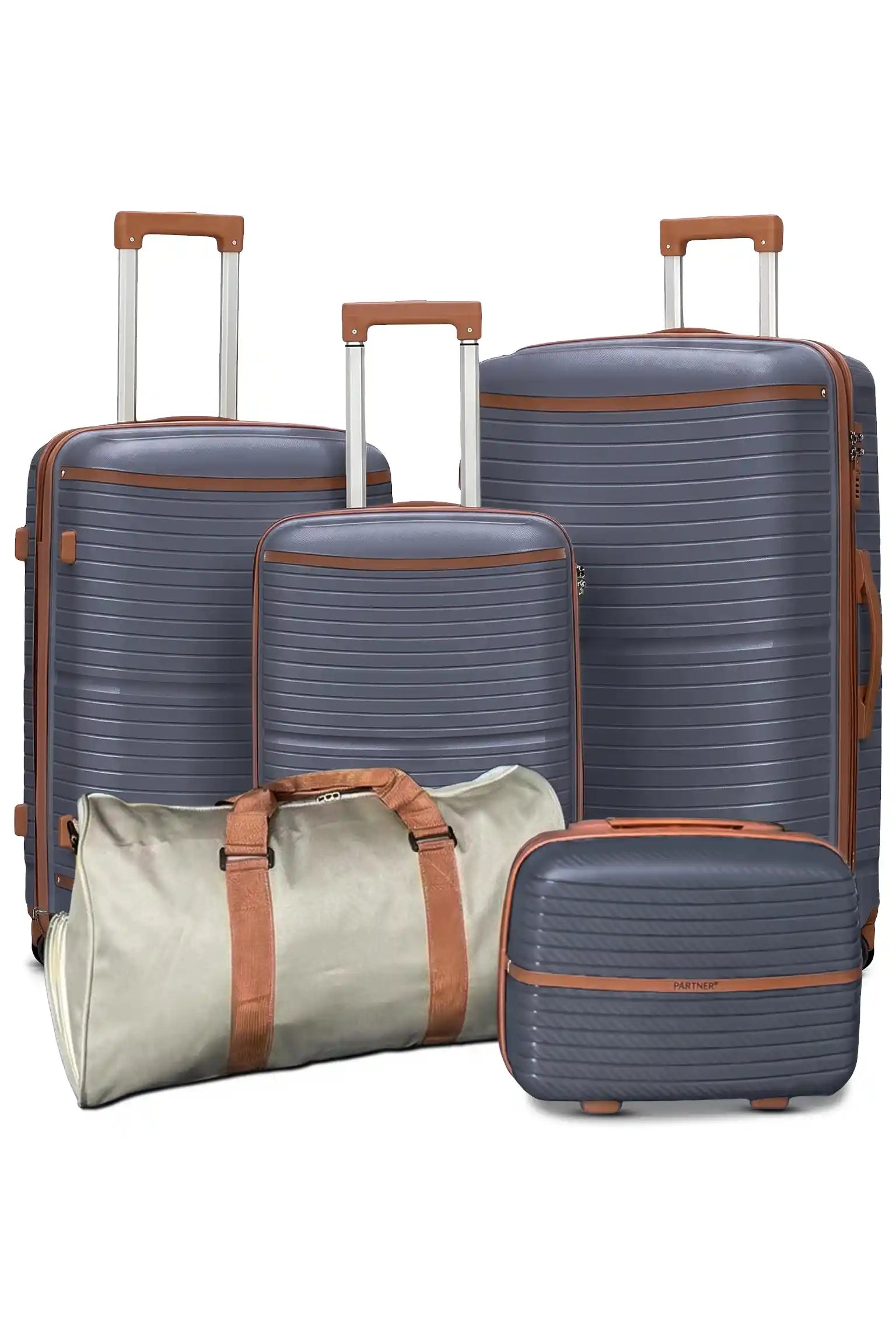 Textured PP Expandable Hard Side Luggage Set | Unbreakable Polypropylene Suitcase with Spinner Wheels