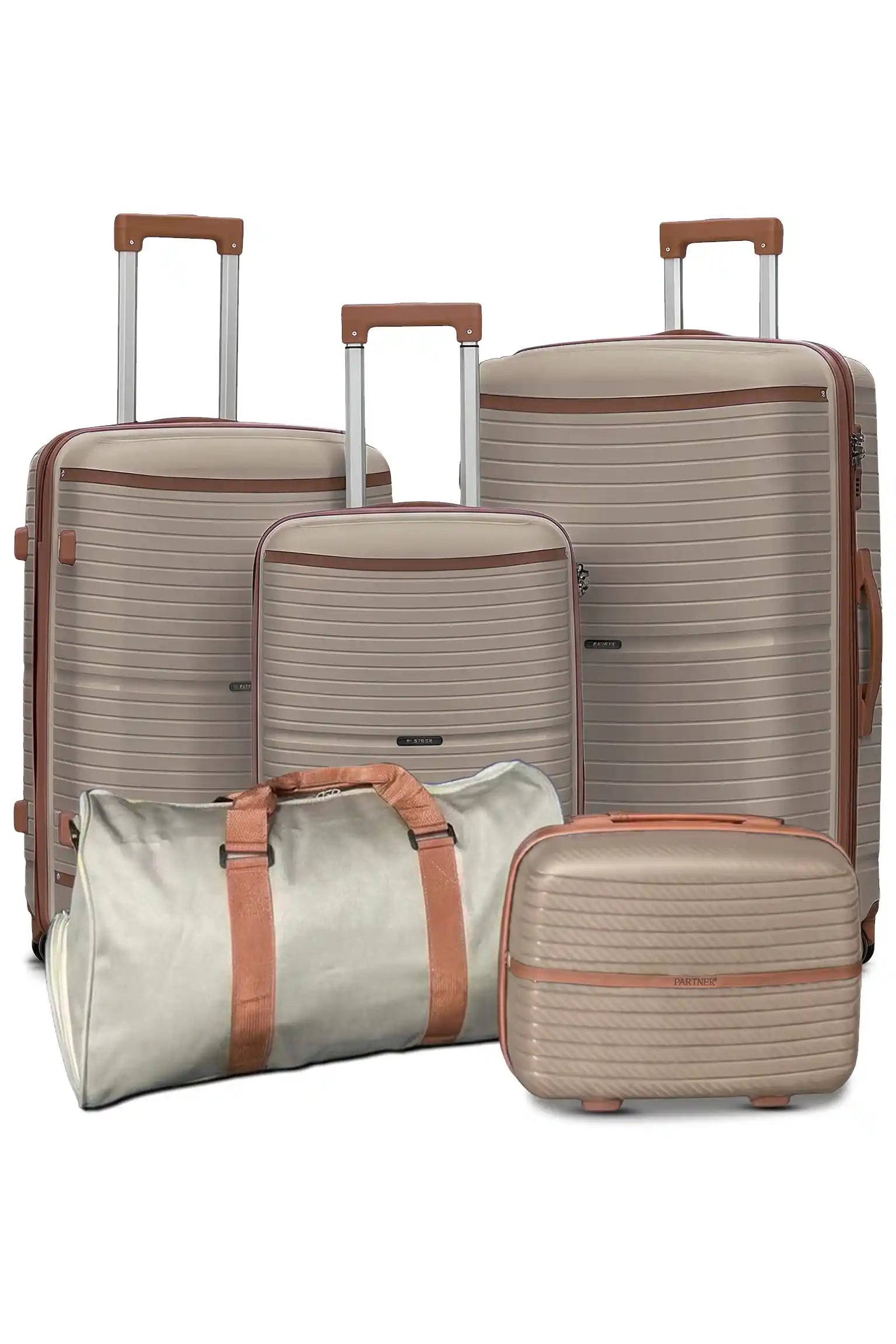 Textured PP Expandable Hard Side Luggage Set | Unbreakable Polypropylene Suitcase with Spinner Wheels