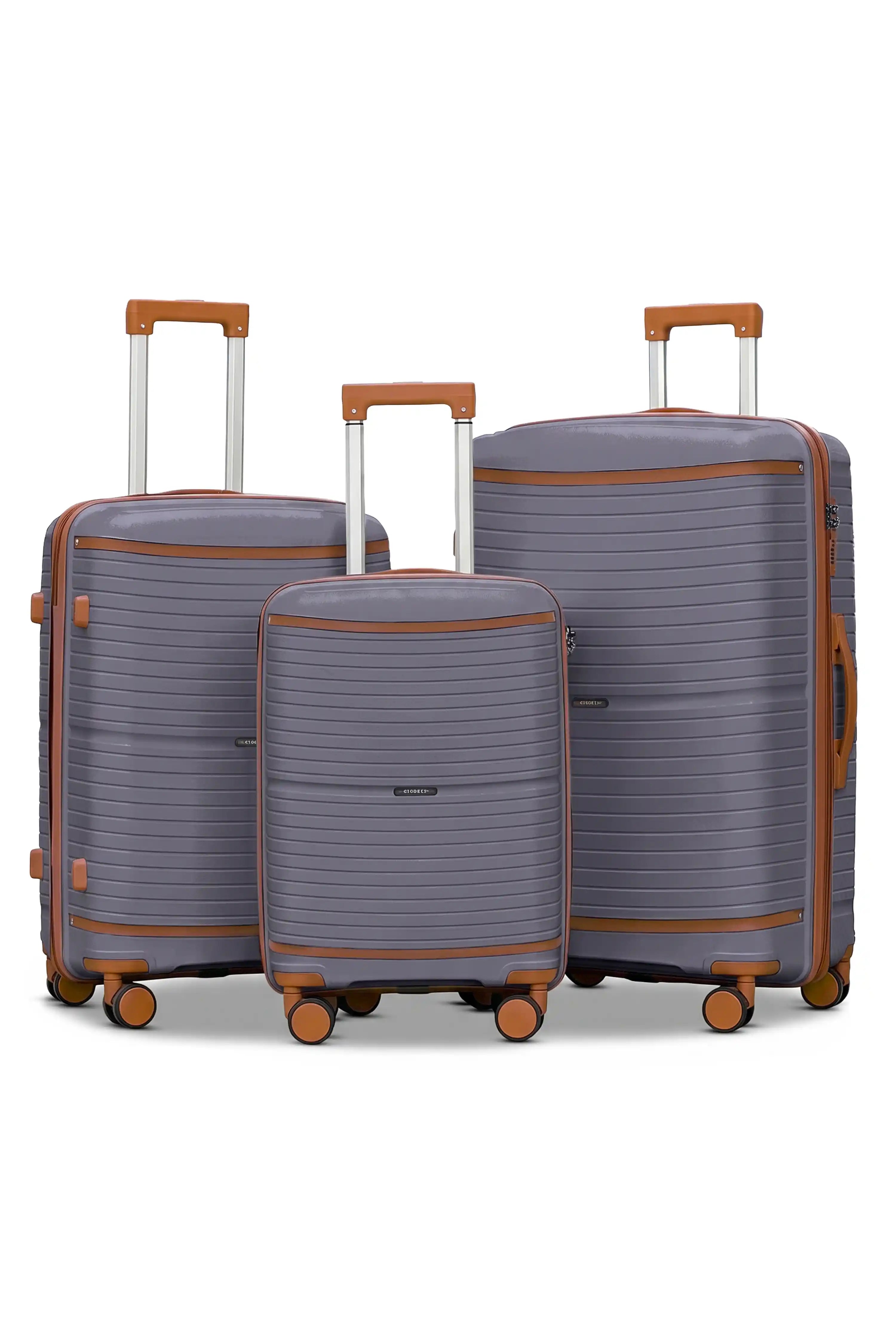 Textured PP Expandable Hard Side Luggage Set | Unbreakable Polypropylene Suitcase with Spinner Wheels