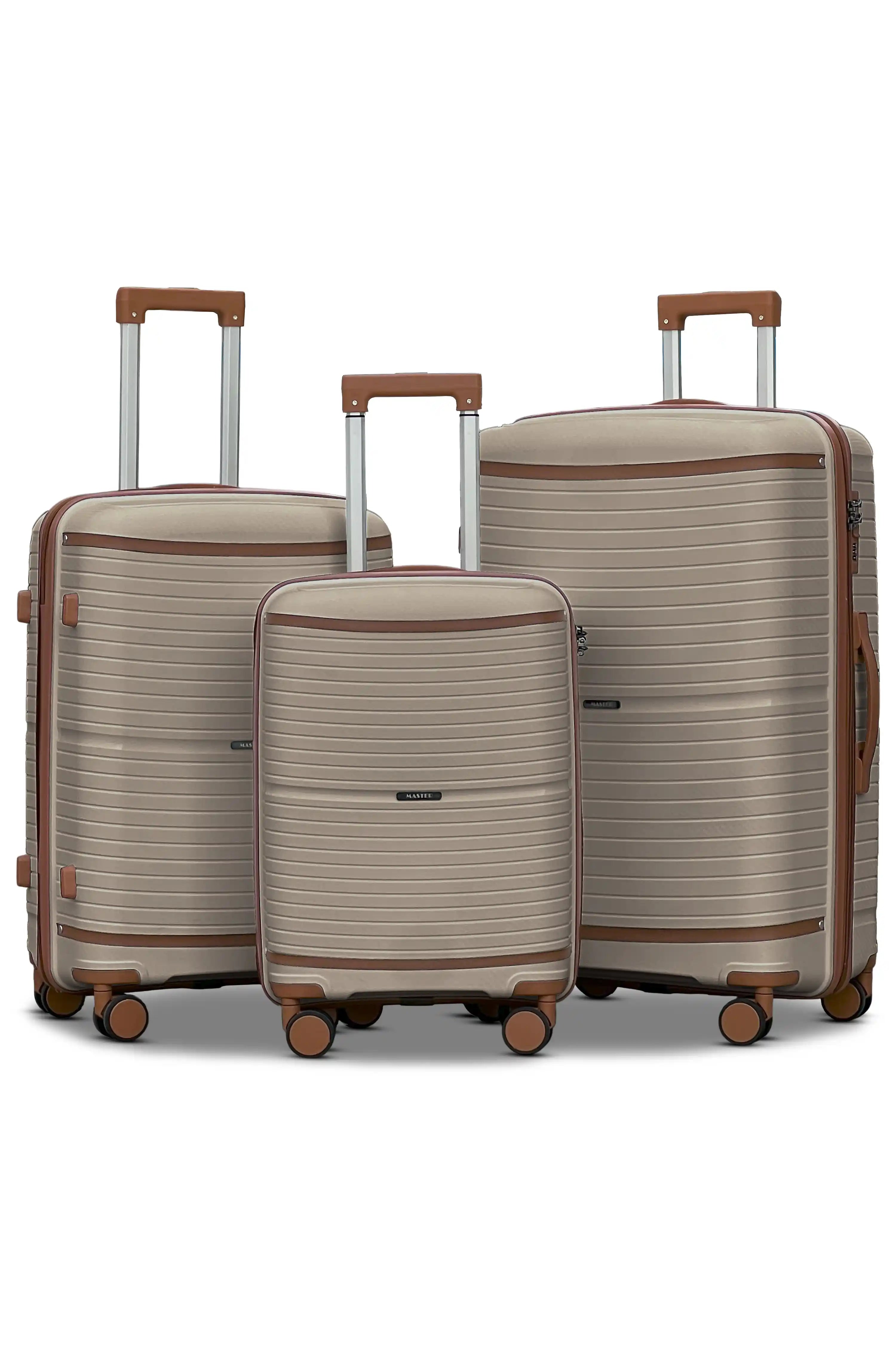 Textured PP Expandable Hard Side Luggage Set | Unbreakable Polypropylene Suitcase with Spinner Wheels