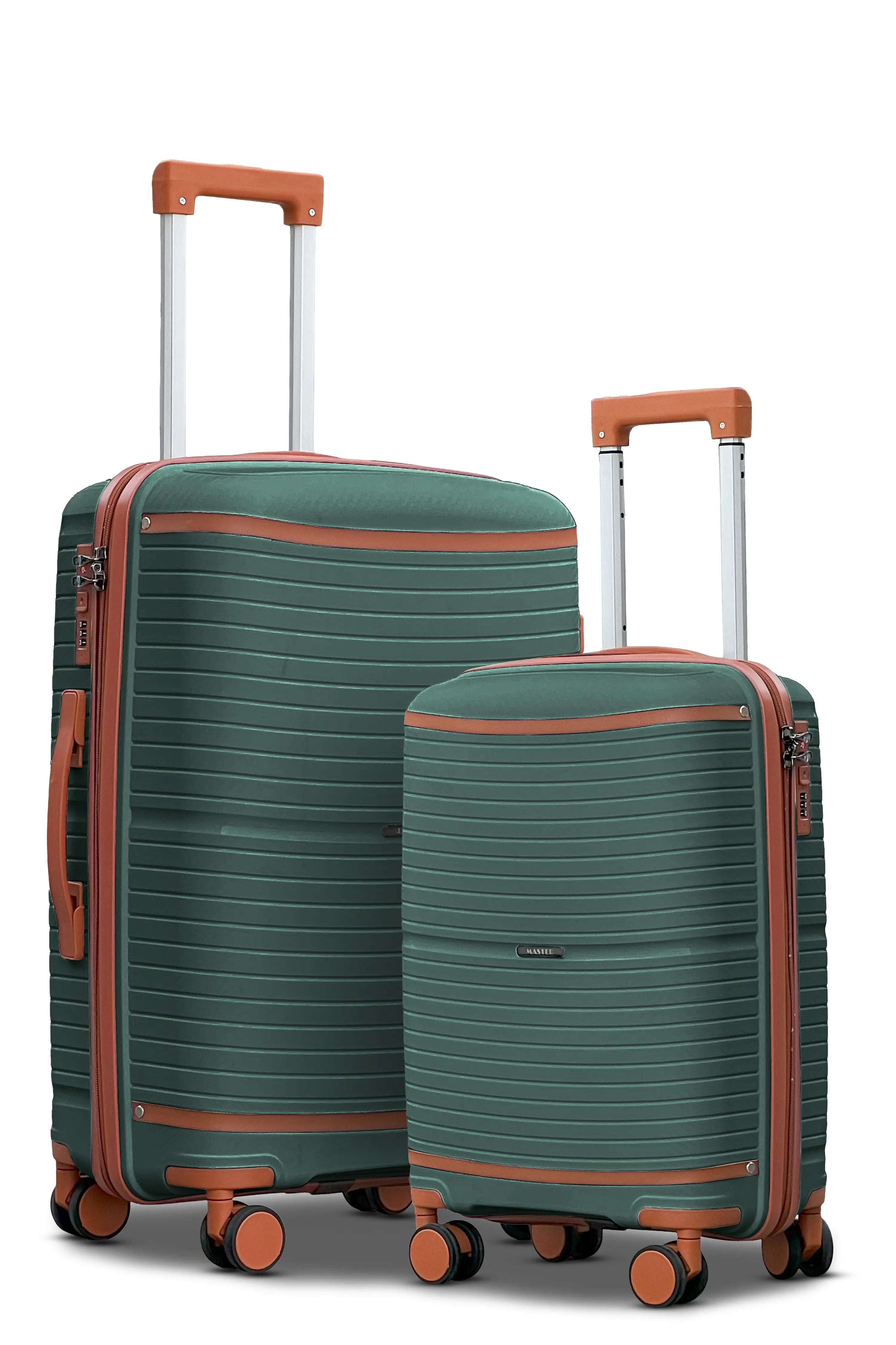 Textured 3 Pcs Set Hard Side Luggage Unbreakable PP Suitcase with Spinner Wheels