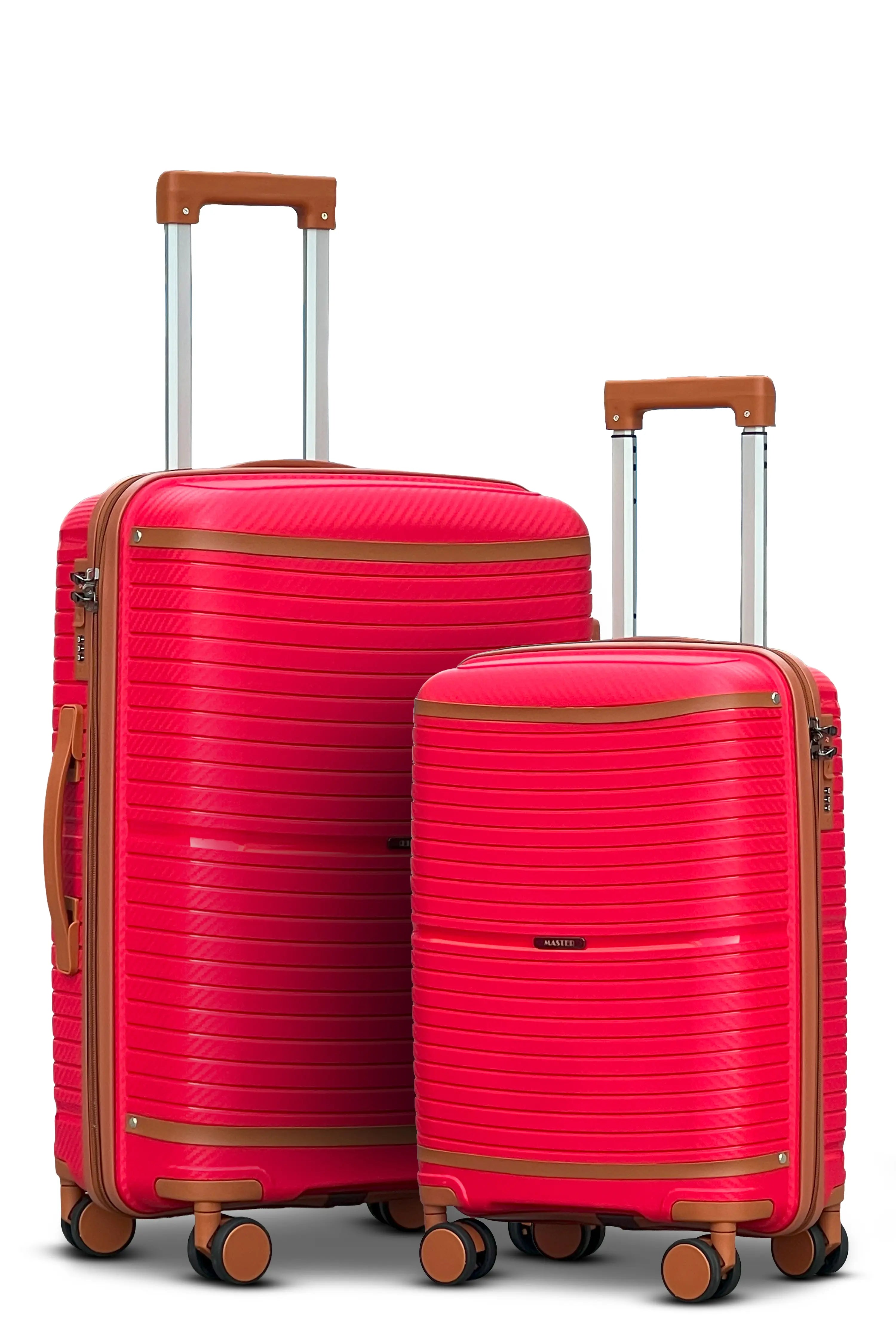 Textured 3 Pcs Set Hard Side Luggage Unbreakable PP Suitcase with Spinner Wheels