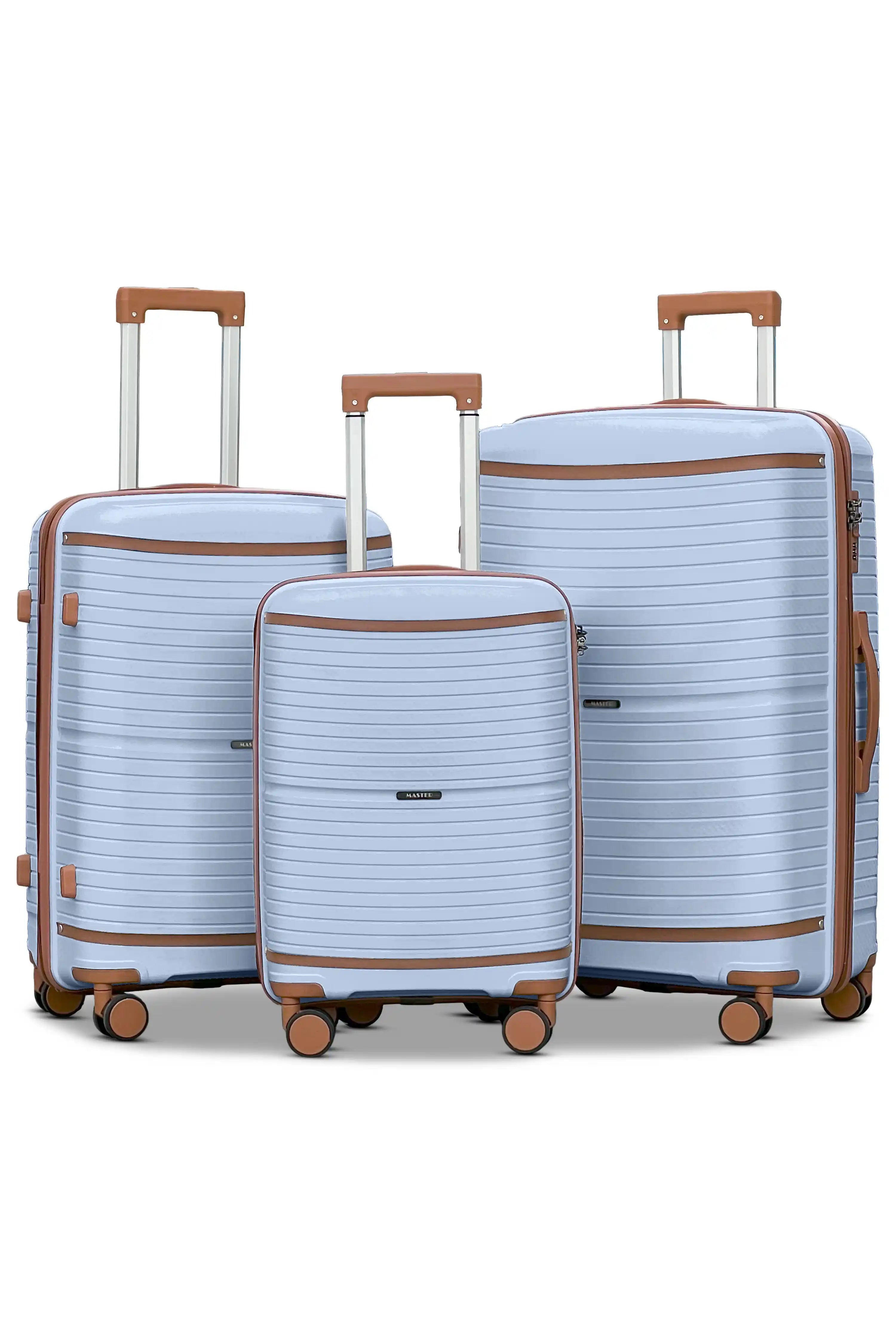 Textured PP Expandable Hard Side Luggage Set | Unbreakable Polypropylene Suitcase with Spinner Wheels