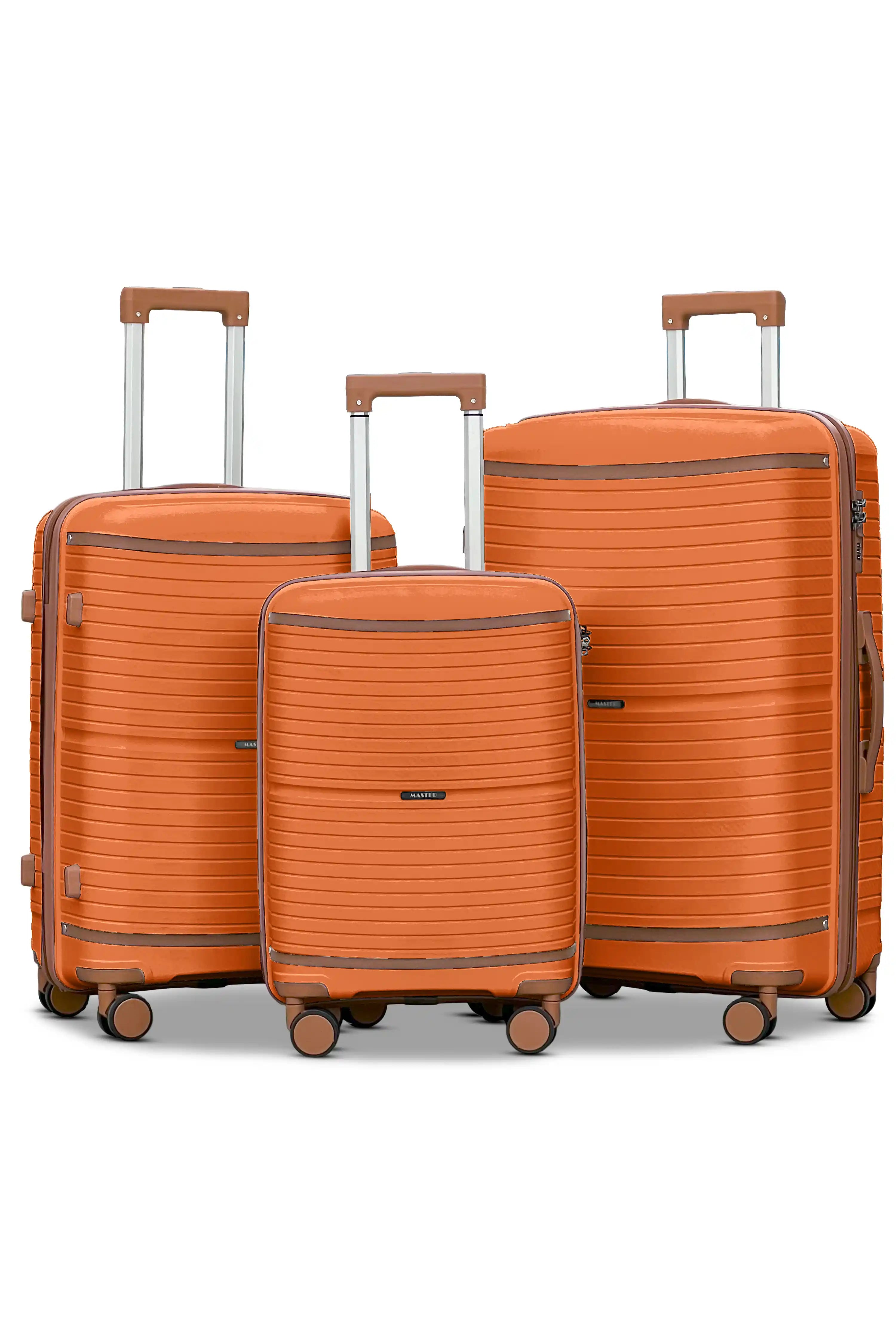 Textured PP Expandable Hard Side Luggage Set | Unbreakable Polypropylene Suitcase with Spinner Wheels
