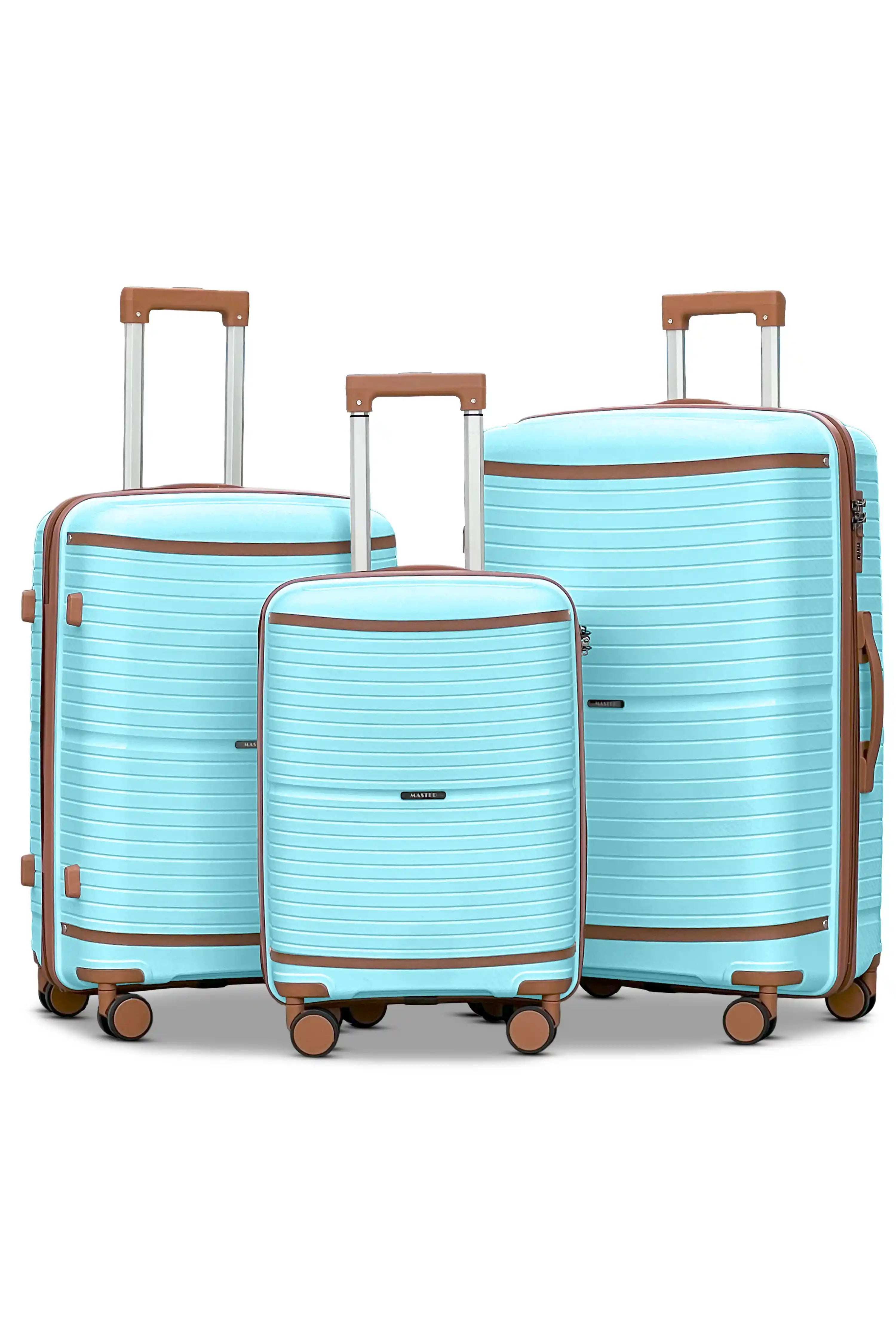 Textured PP Expandable Hard Side Luggage Set | Unbreakable Polypropylene Suitcase with Spinner Wheels