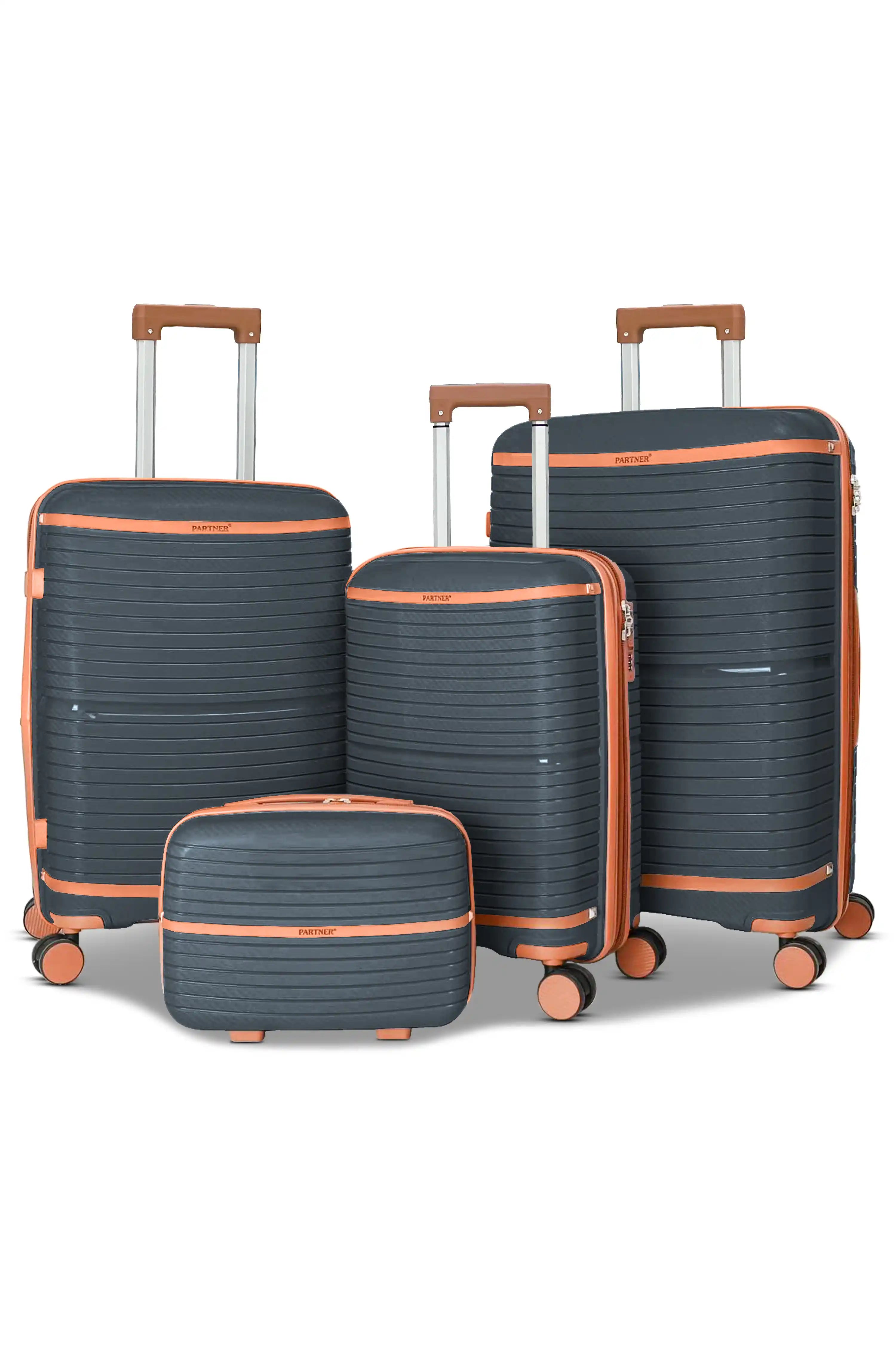 Textured PP Expandable Hard Side Luggage Set | Unbreakable Polypropylene Suitcase with Spinner Wheels