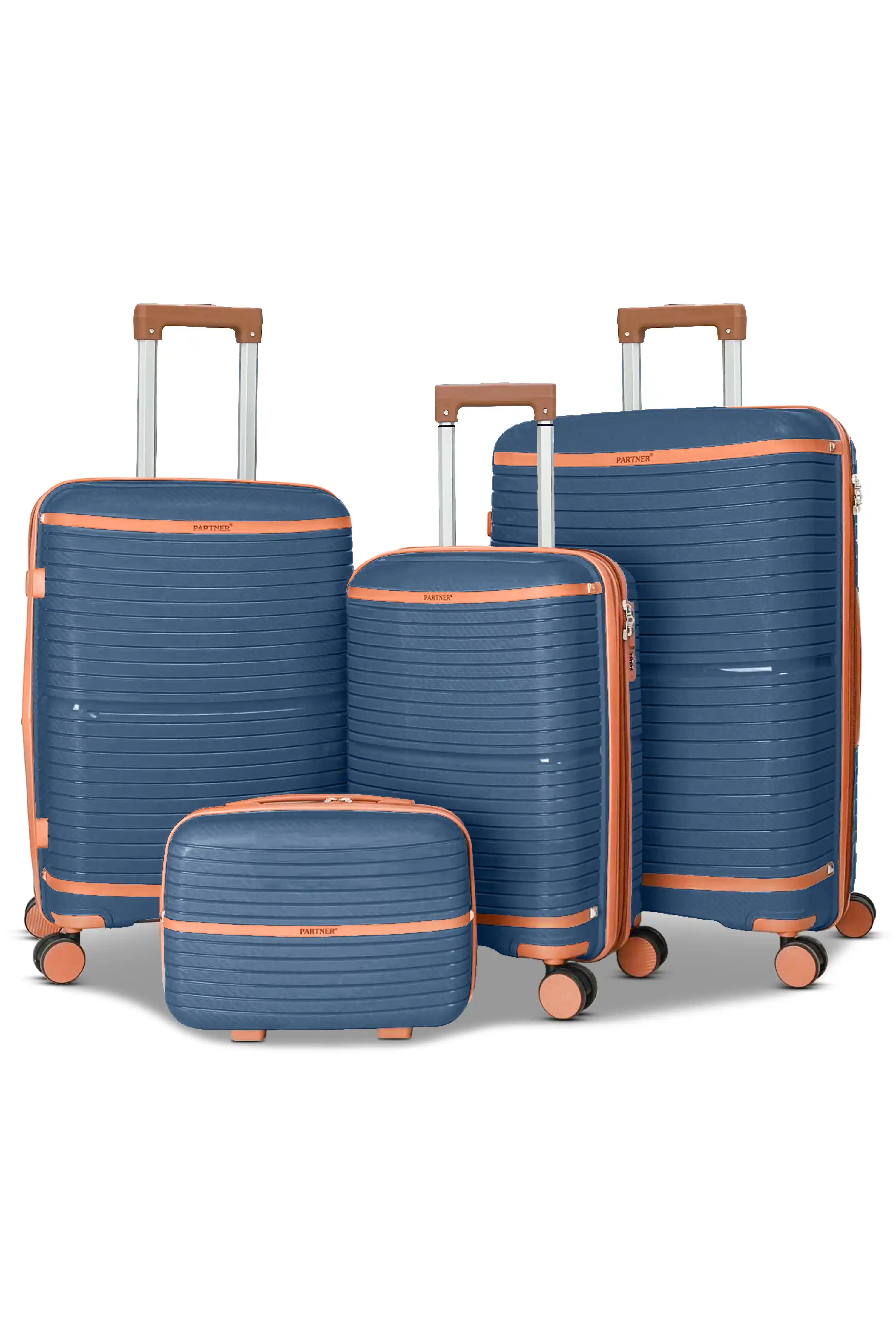 Textured PP Expandable Hard Side Luggage Set | Unbreakable Polypropylene Suitcase with Spinner Wheels