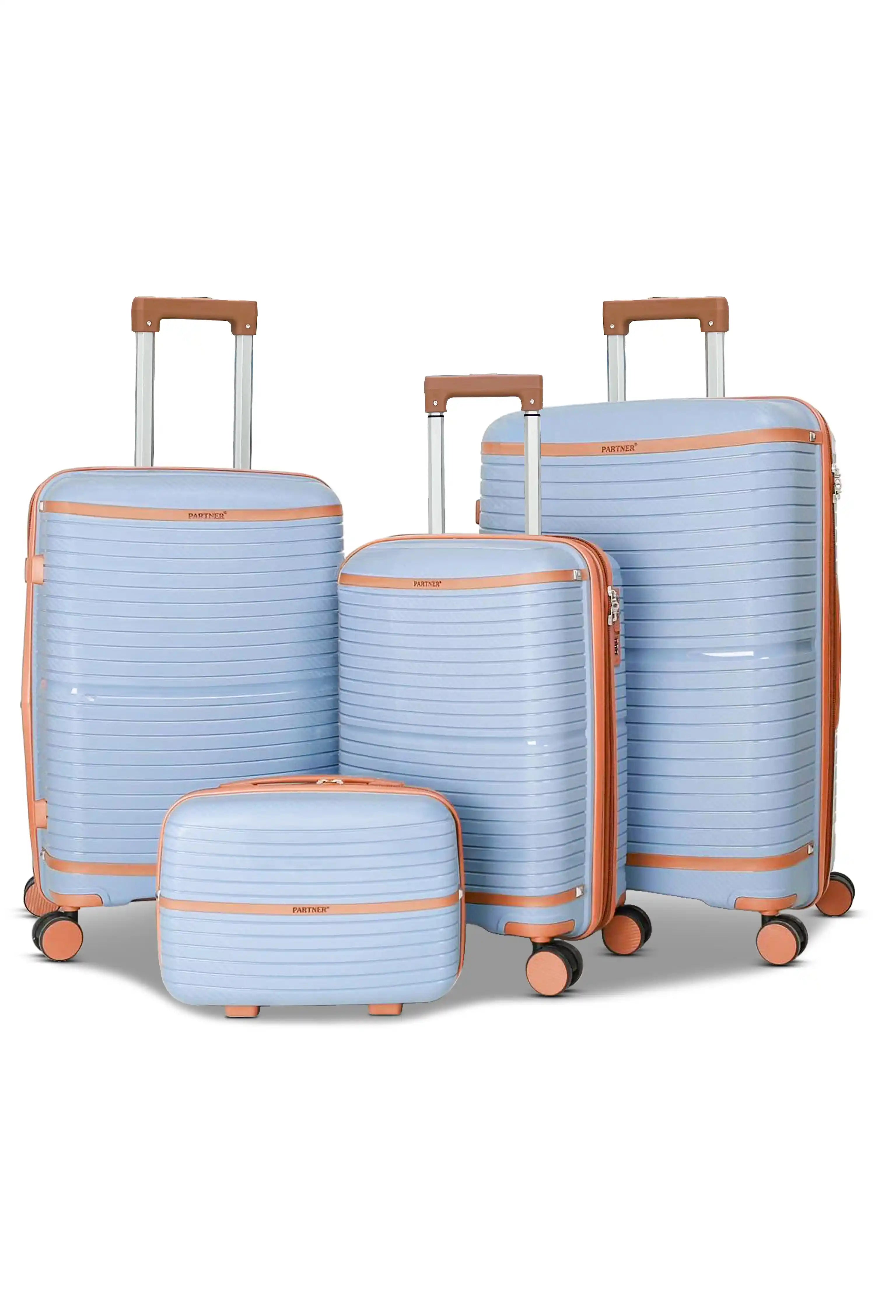 Textured PP Expandable Hard Side Luggage Set | Unbreakable Polypropylene Suitcase with Spinner Wheels