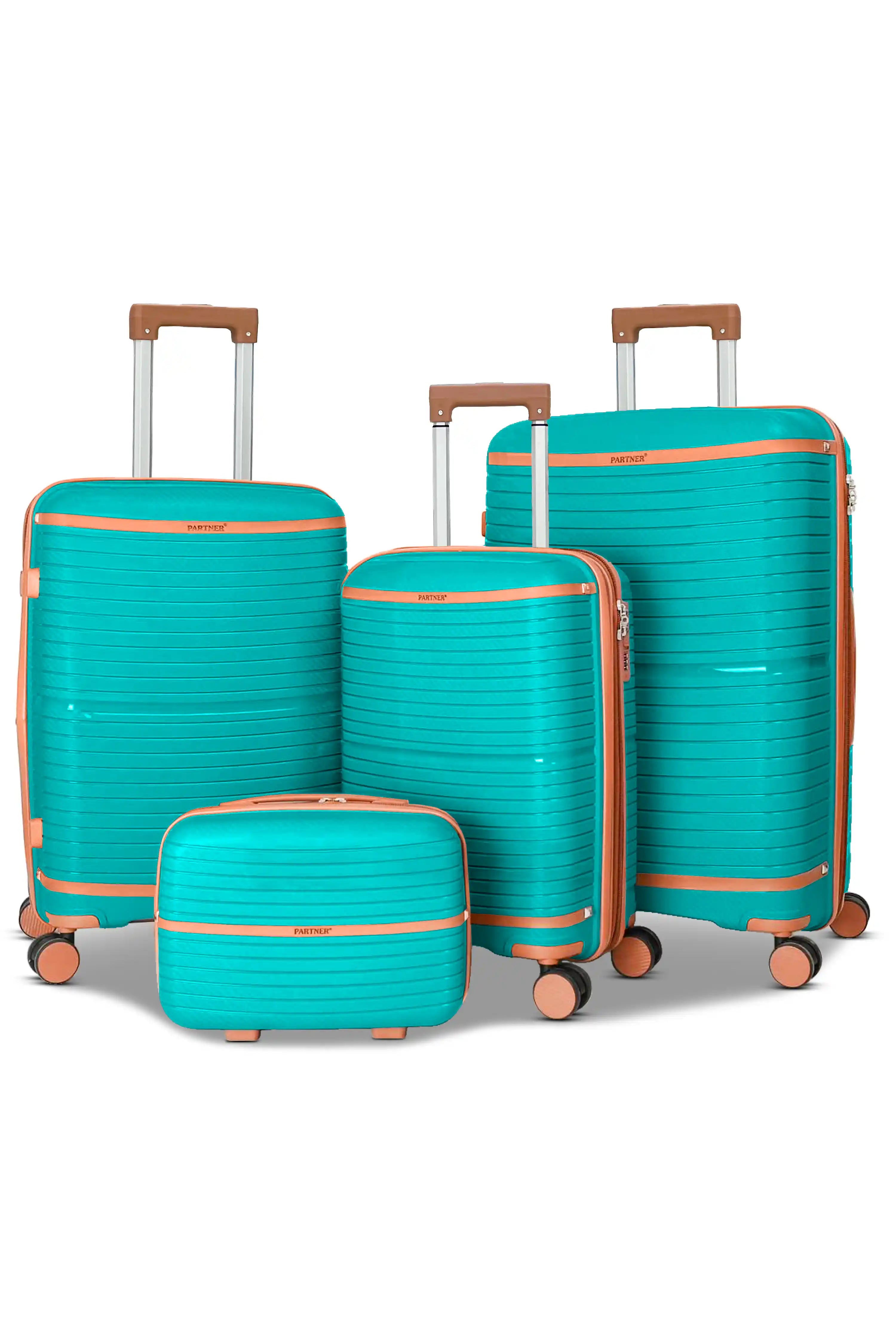 Textured PP Expandable Hard Side Luggage Set | Unbreakable Polypropylene Suitcase with Spinner Wheels