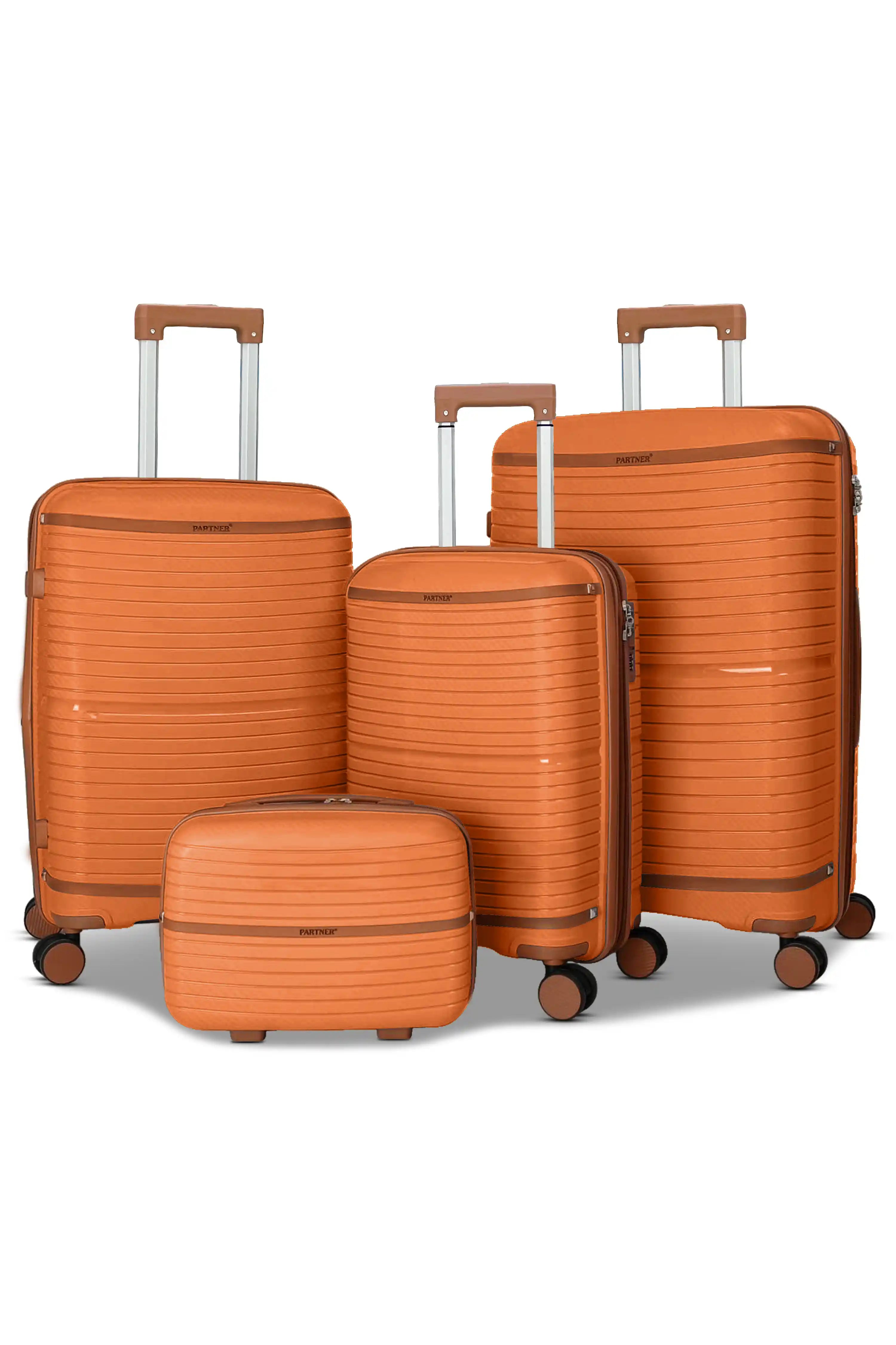 Textured PP Expandable Hard Side Luggage Set | Unbreakable Polypropylene Suitcase with Spinner Wheels