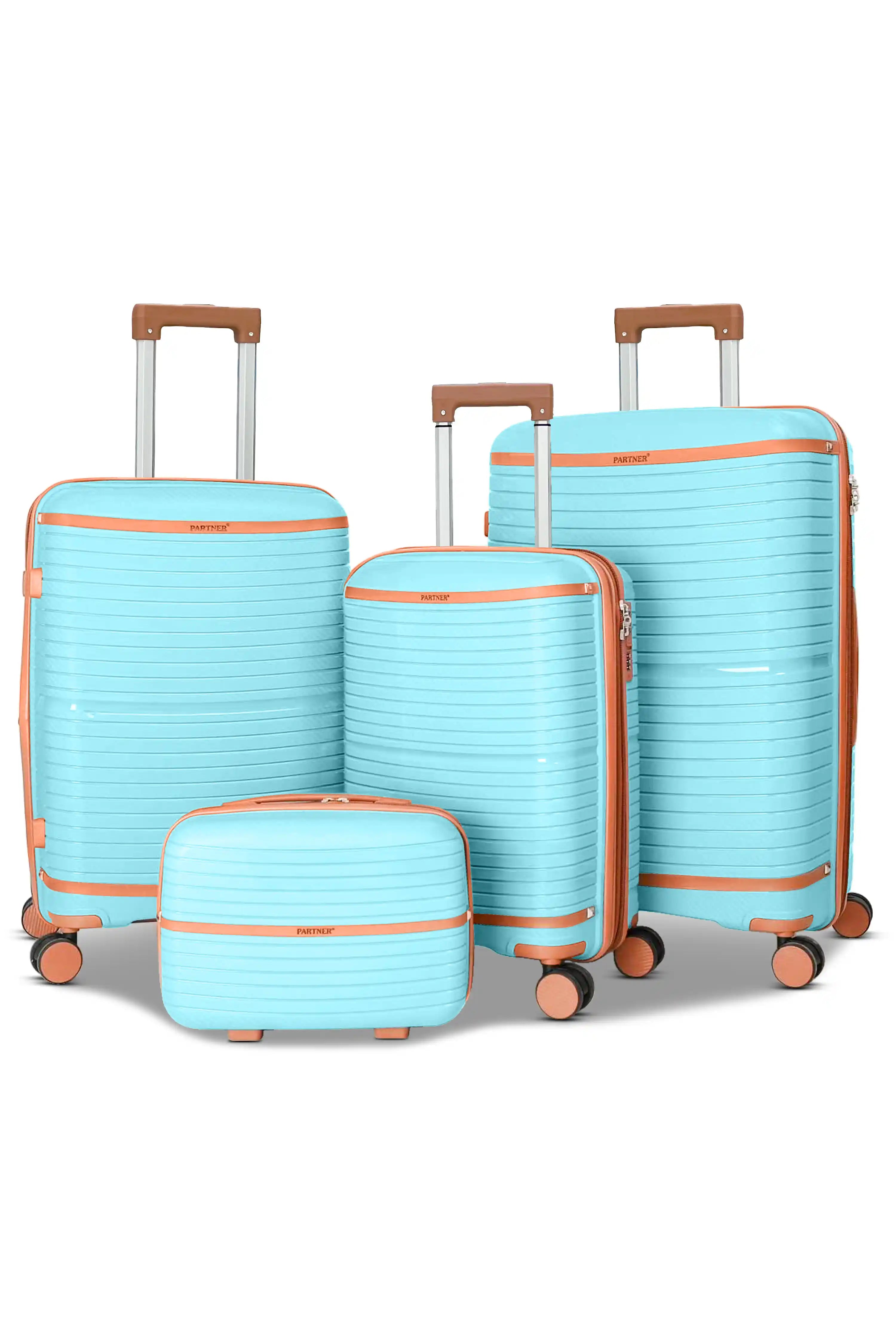 Textured PP Expandable Hard Side Luggage Set | Unbreakable Polypropylene Suitcase with Spinner Wheels