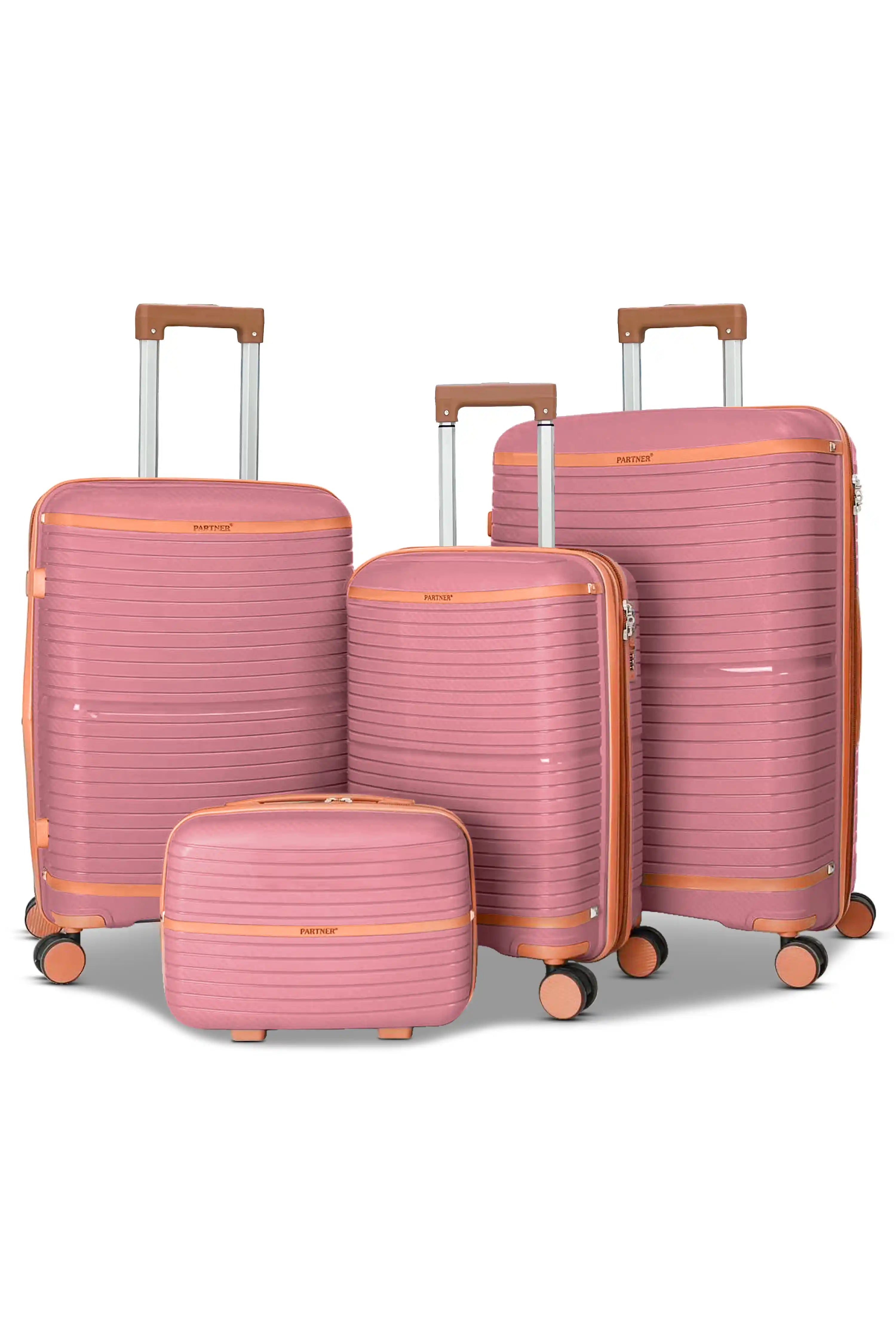 Textured PP Expandable Hard Side Luggage Set | Unbreakable Polypropylene Suitcase with Spinner Wheels