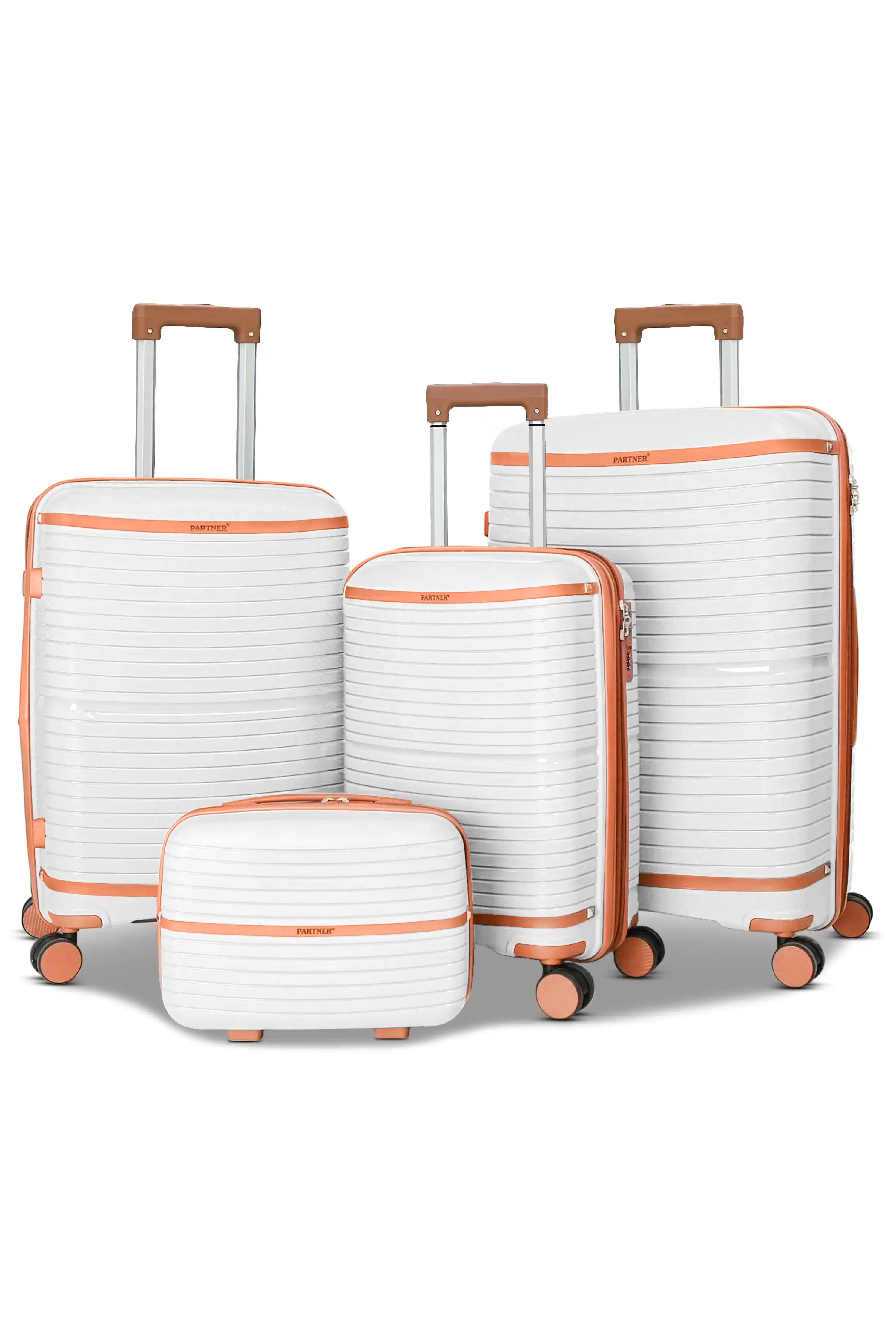 Textured PP Expandable Hard Side Luggage Set | Unbreakable Polypropylene Suitcase with Spinner Wheels