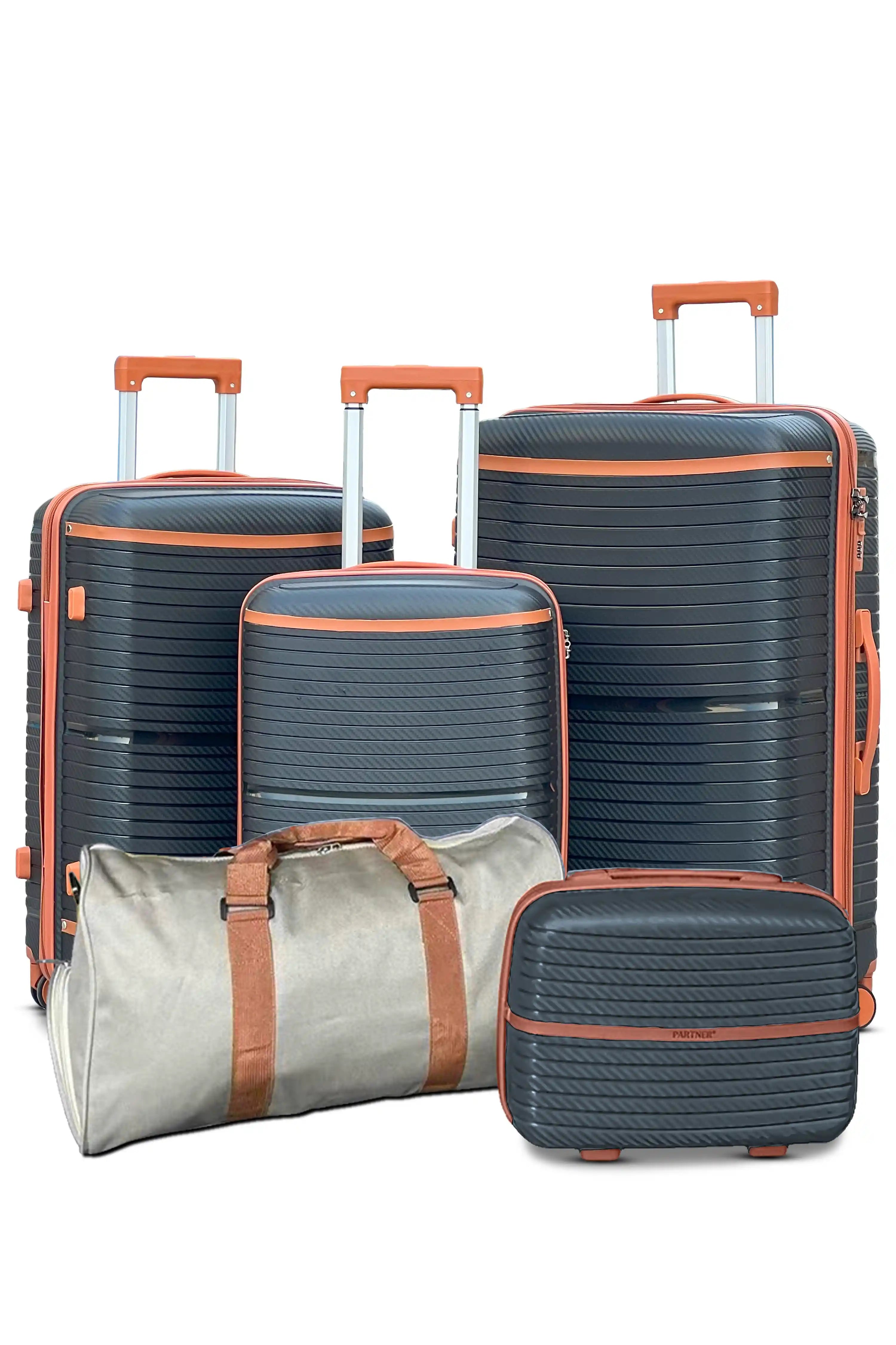 Textured PP Expandable Hard Side Luggage Set | Unbreakable Polypropylene Suitcase with Spinner Wheels