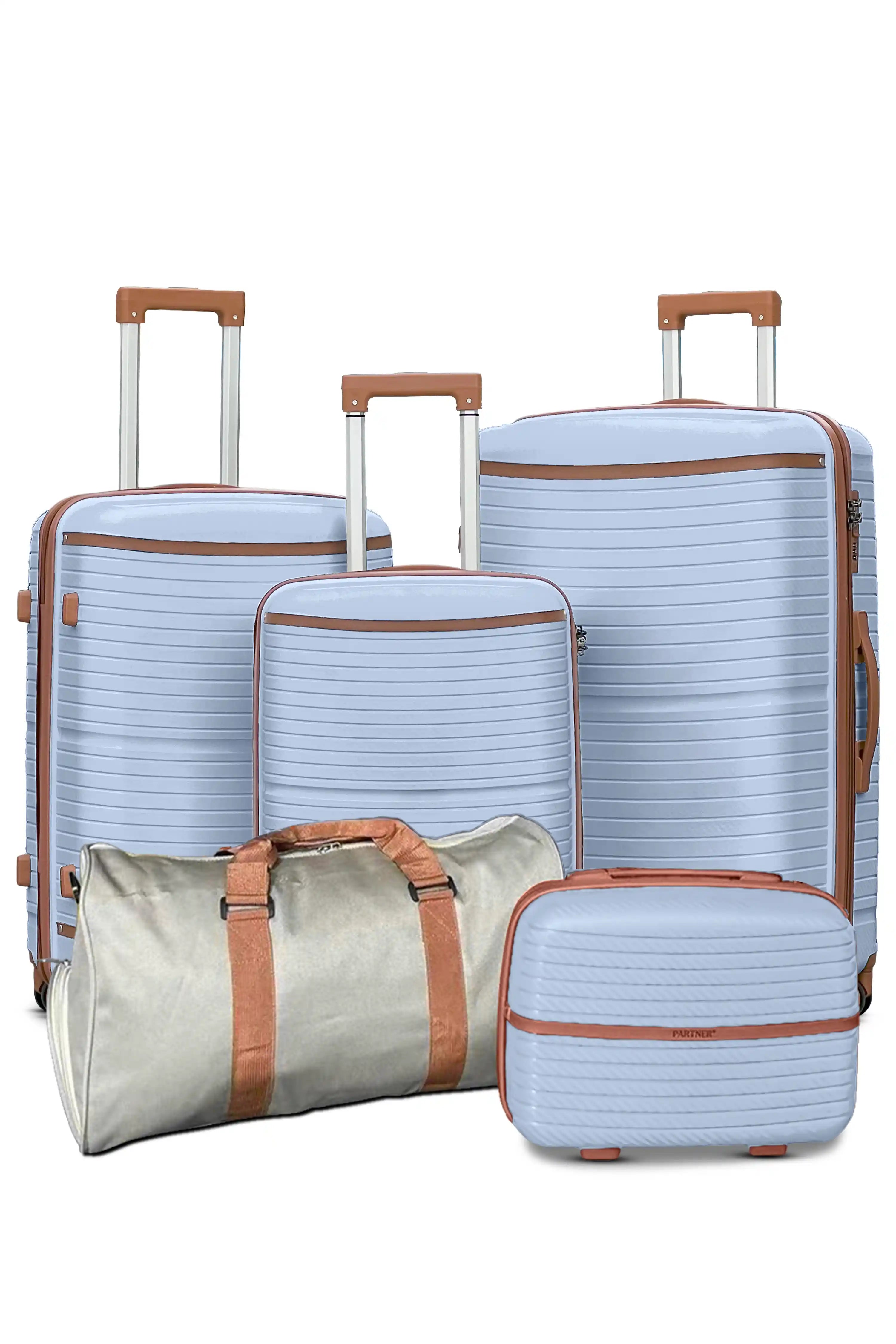 Textured PP Expandable Hard Side Luggage Set | Unbreakable Polypropylene Suitcase with Spinner Wheels