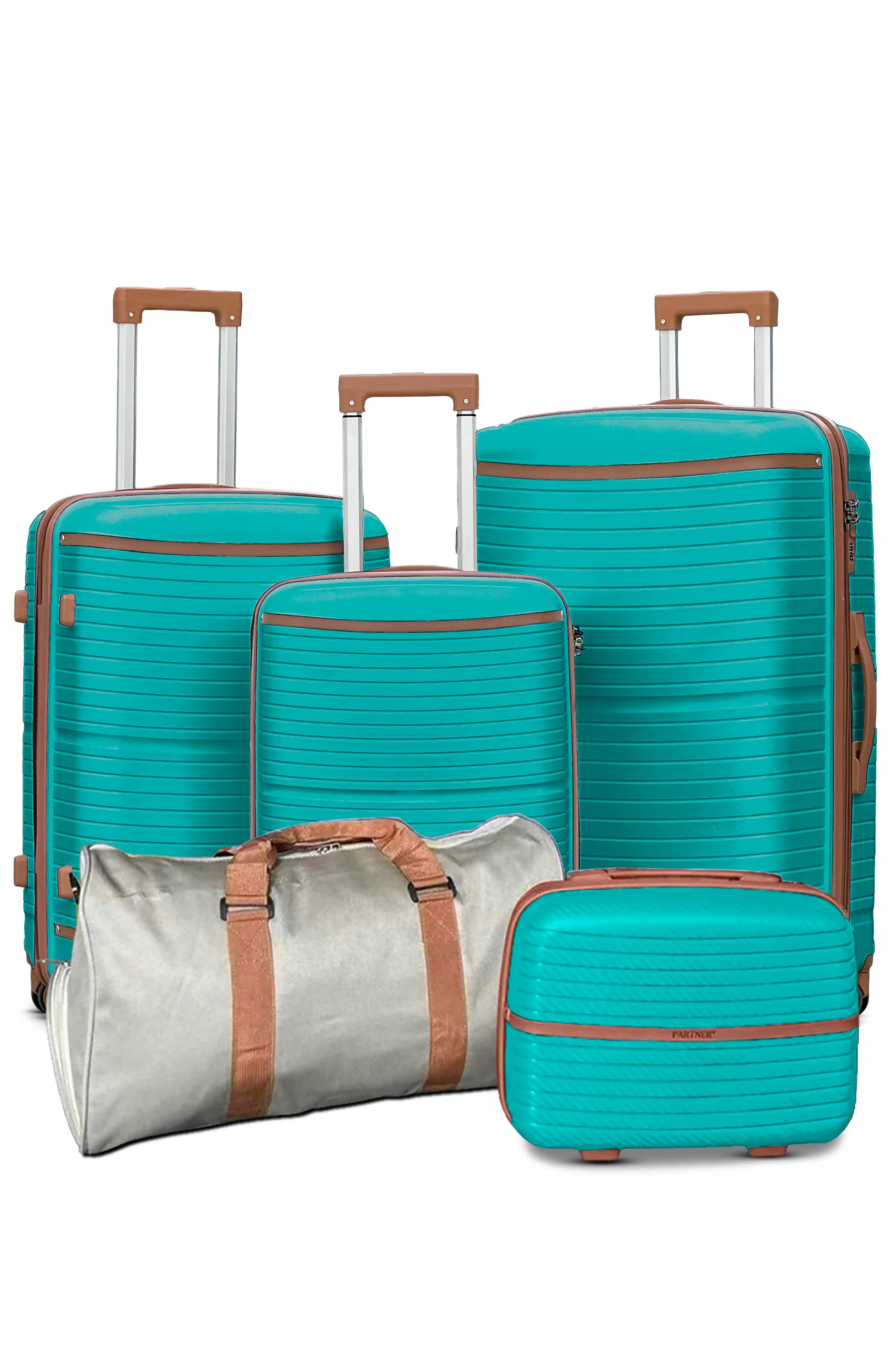 Textured PP Expandable Hard Side Luggage Set | Unbreakable Polypropylene Suitcase with Spinner Wheels