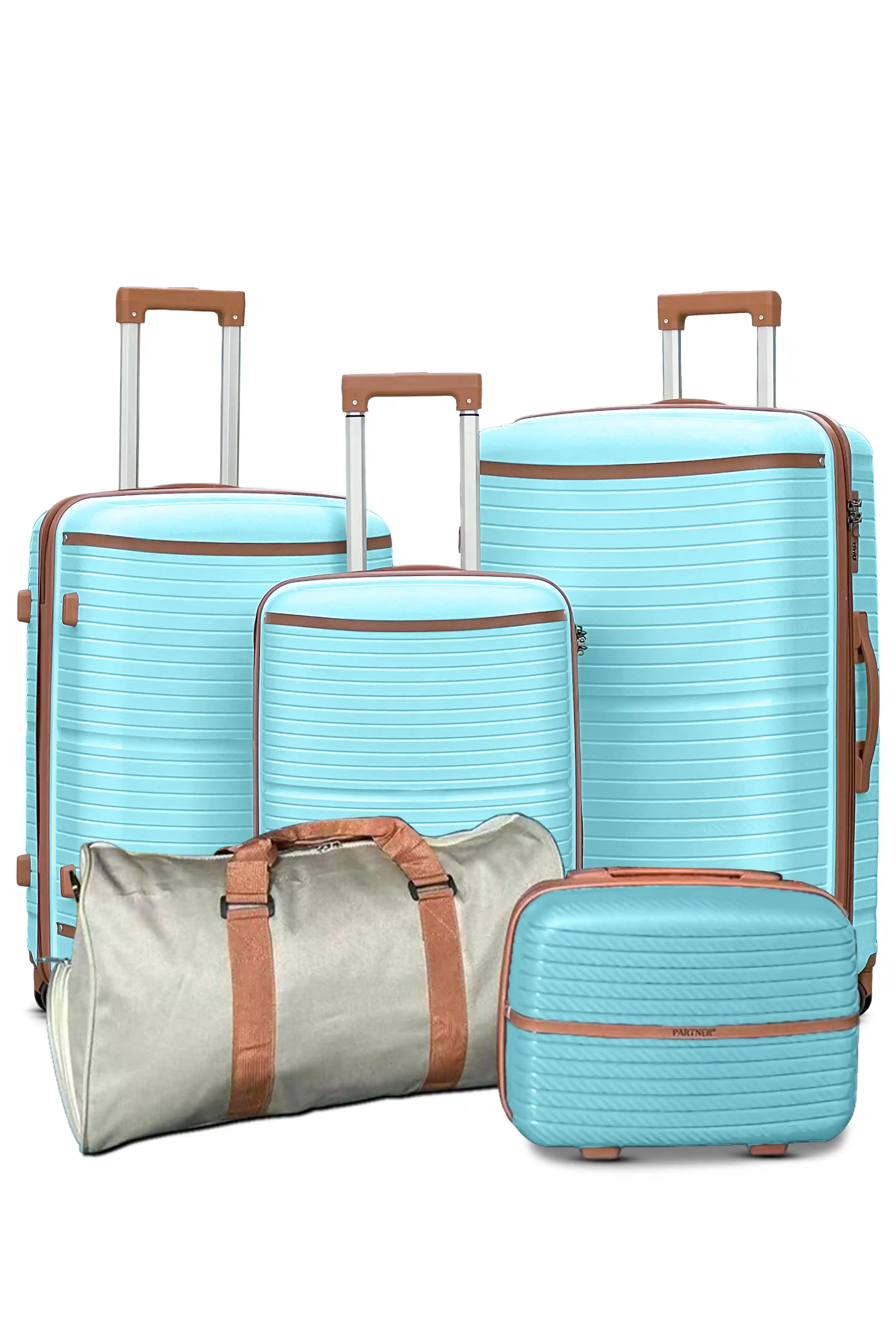 Textured PP Expandable Hard Side Luggage Set | Unbreakable Polypropylene Suitcase with Spinner Wheels