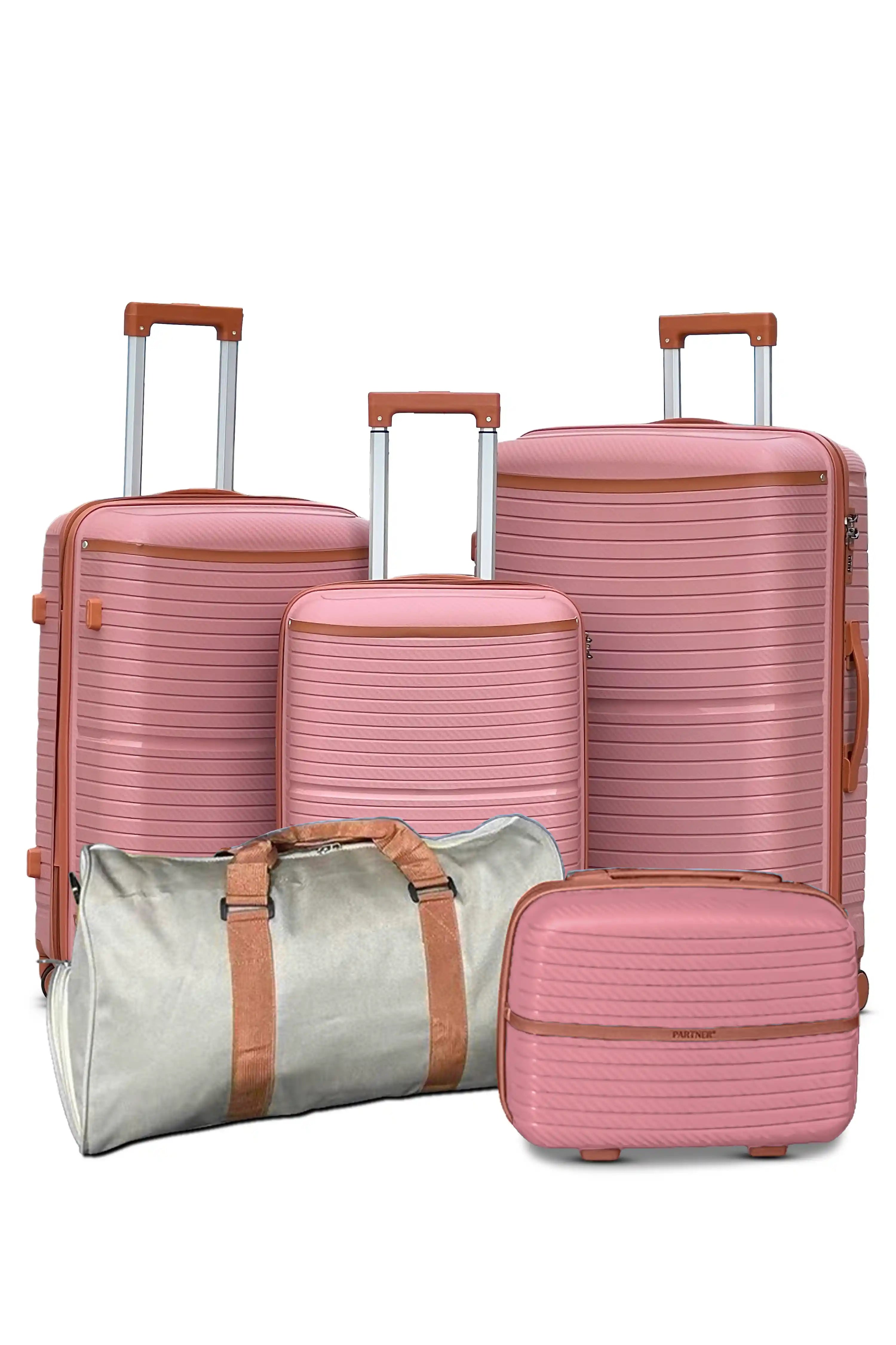 Textured PP Expandable Hard Side Luggage Set | Unbreakable Polypropylene Suitcase with Spinner Wheels