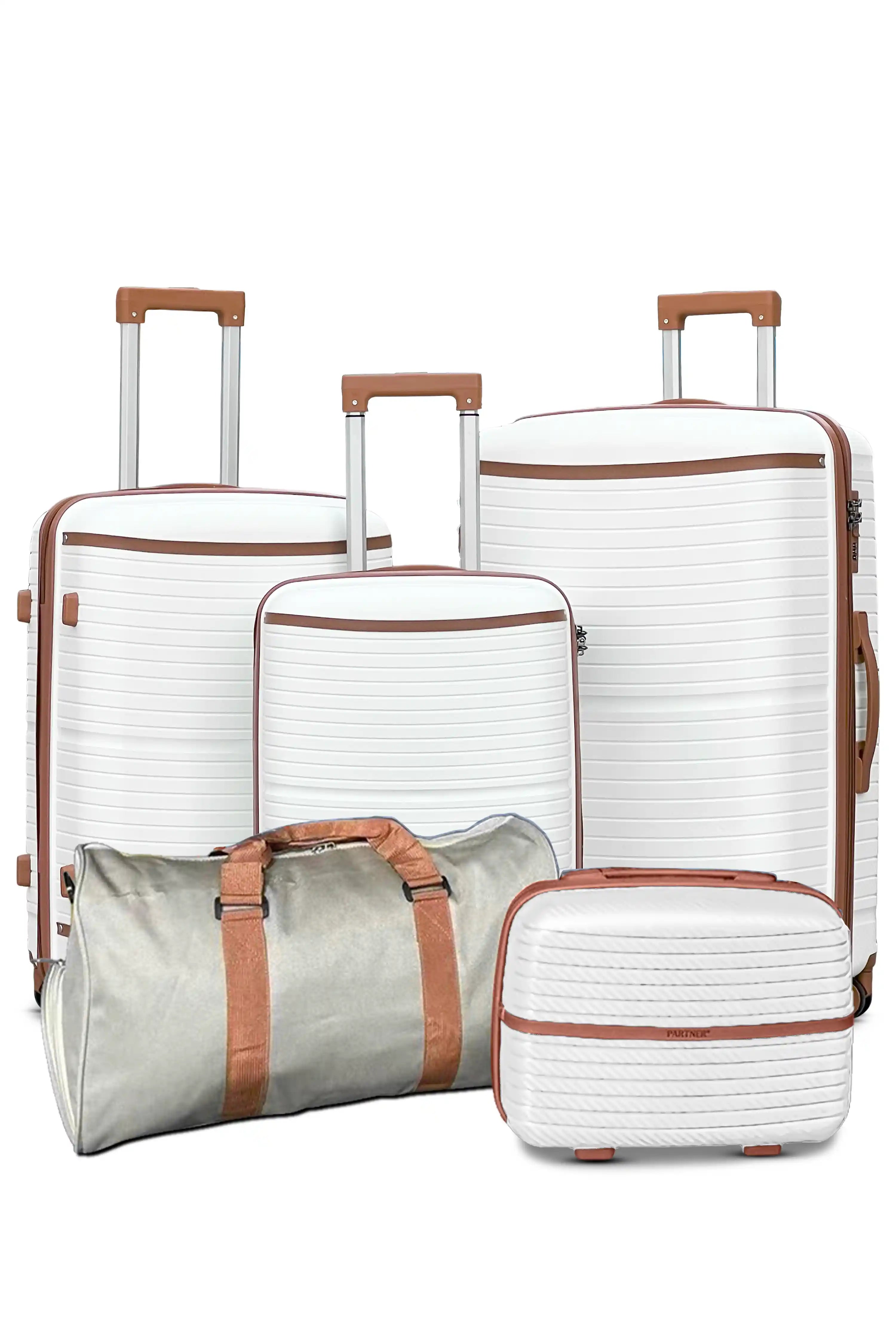Textured PP Expandable Hard Side Luggage Set | Unbreakable Polypropylene Suitcase with Spinner Wheels