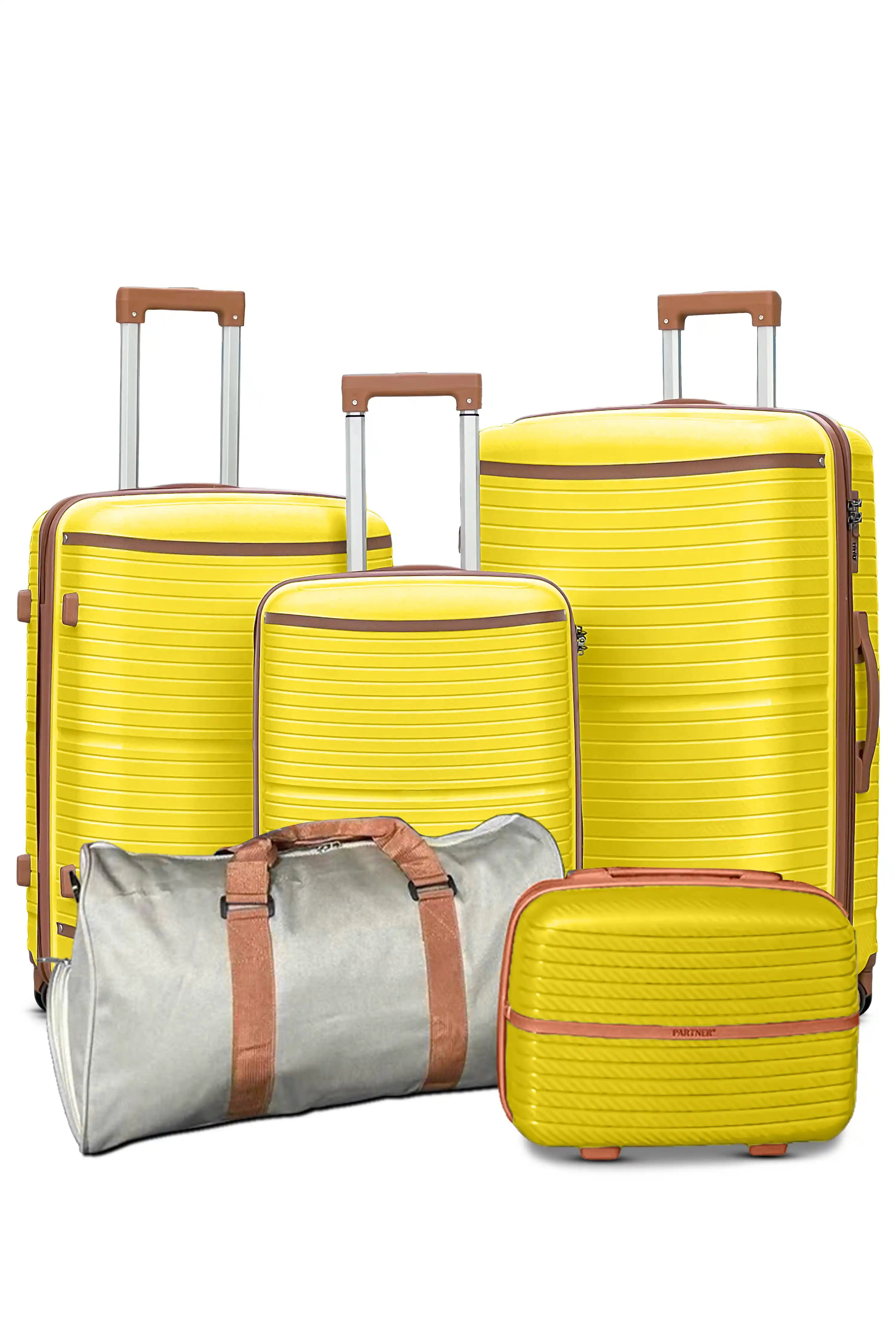 Textured PP Expandable Hard Side Luggage Set | Unbreakable Polypropylene Suitcase with Spinner Wheels