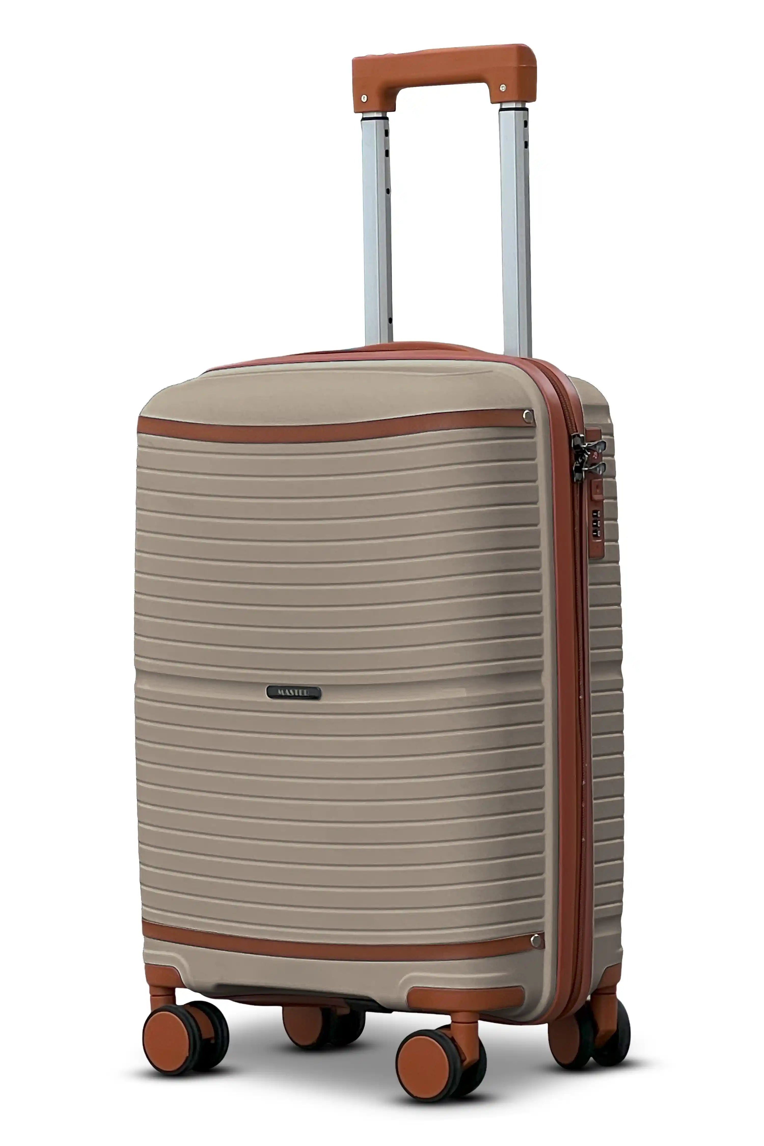 Textured Cabin Size Hard Side Luggage Unbreakable PP Suitcase with Spinner Wheels