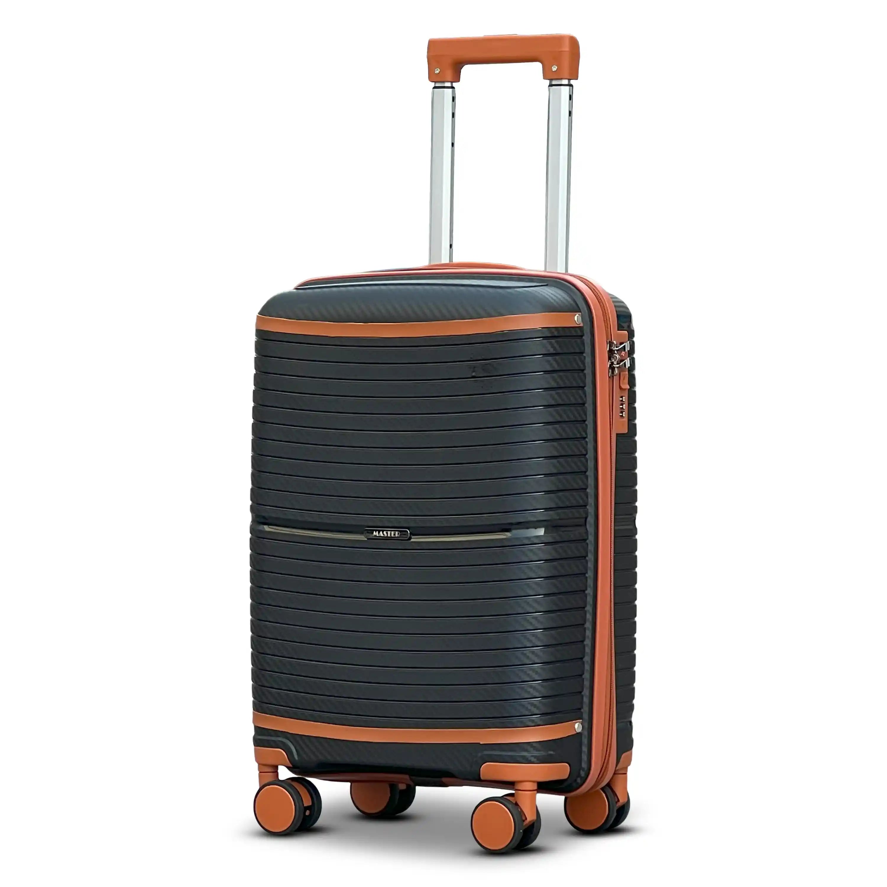 Textured 3 Pcs Set Hard Side Luggage Unbreakable PP Suitcase with Spinner Wheels