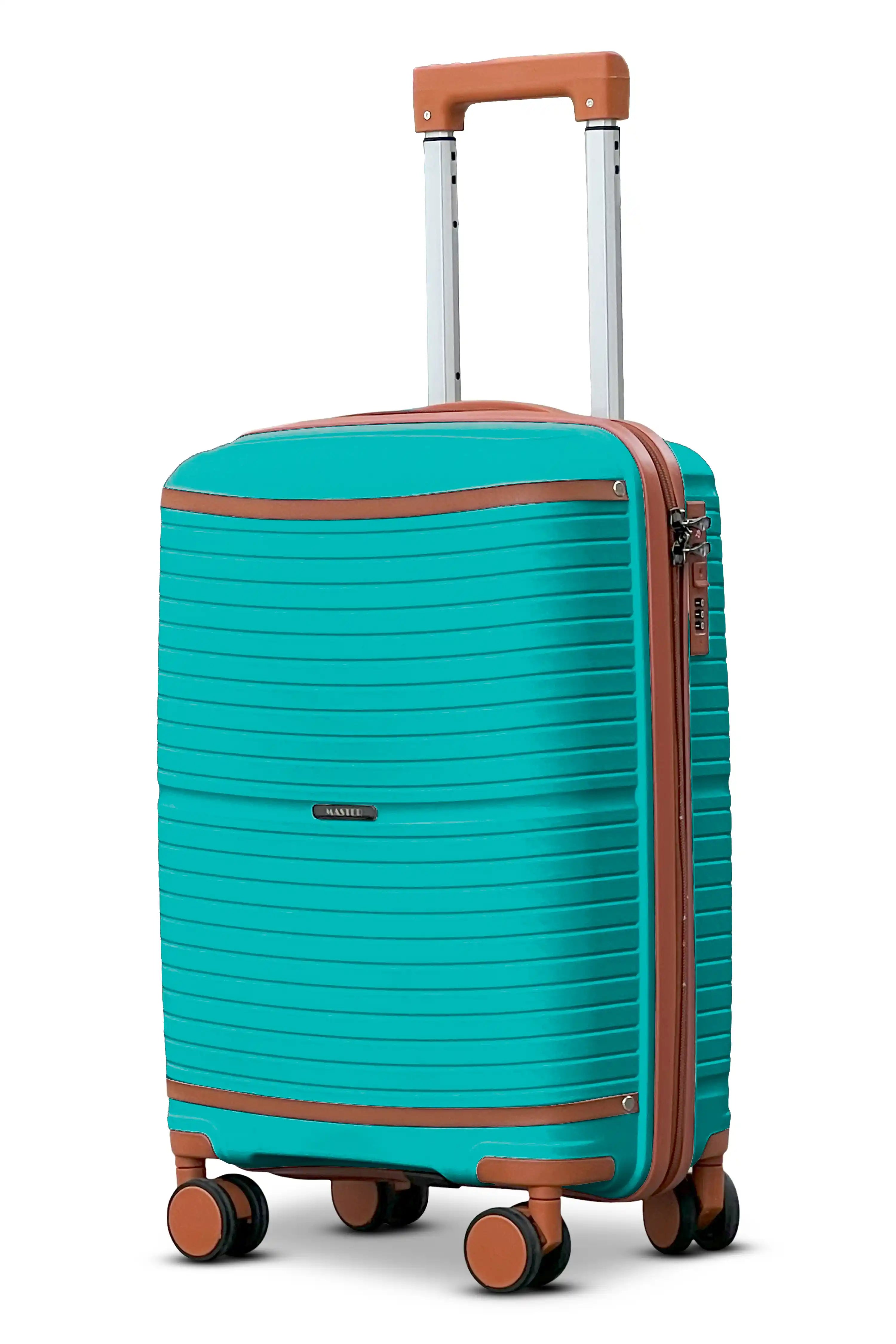 Textured Cabin Size Hard Side Luggage Unbreakable PP Suitcase with Spinner Wheels