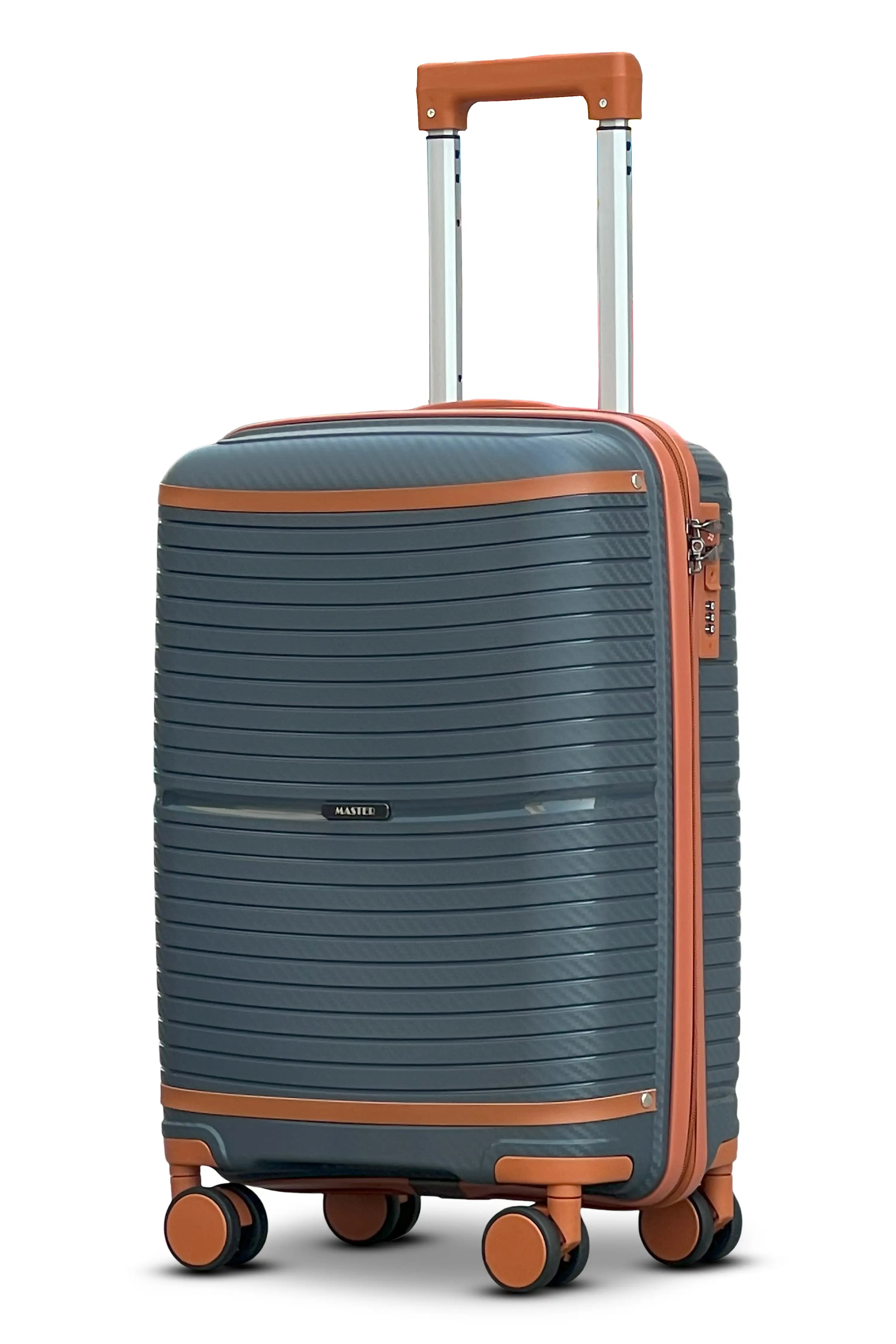 Textured Cabin Size Hard Side Luggage Unbreakable PP Suitcase with Spinner Wheels