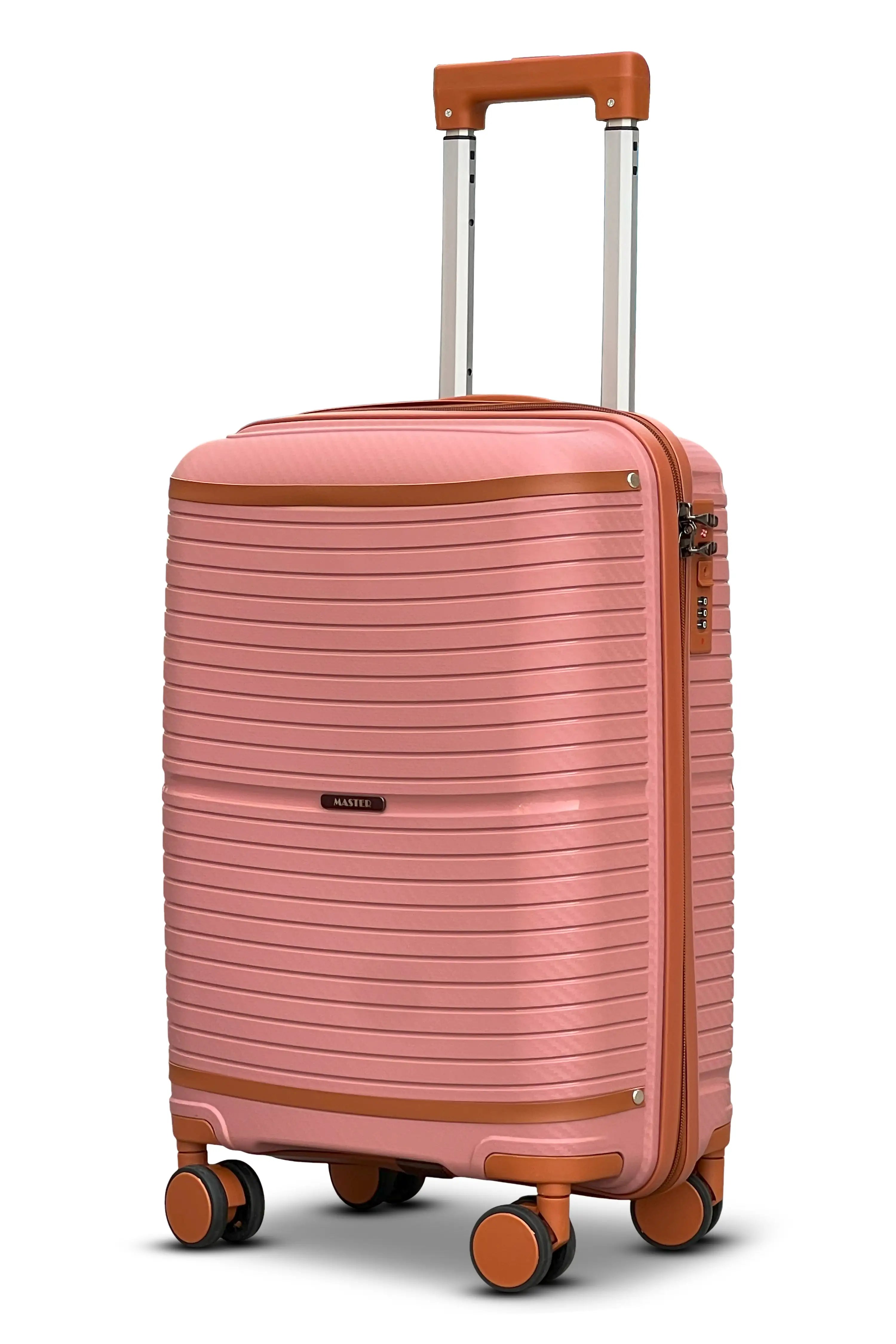 Textured Cabin Size Hard Side Luggage Unbreakable PP Suitcase with Spinner Wheels