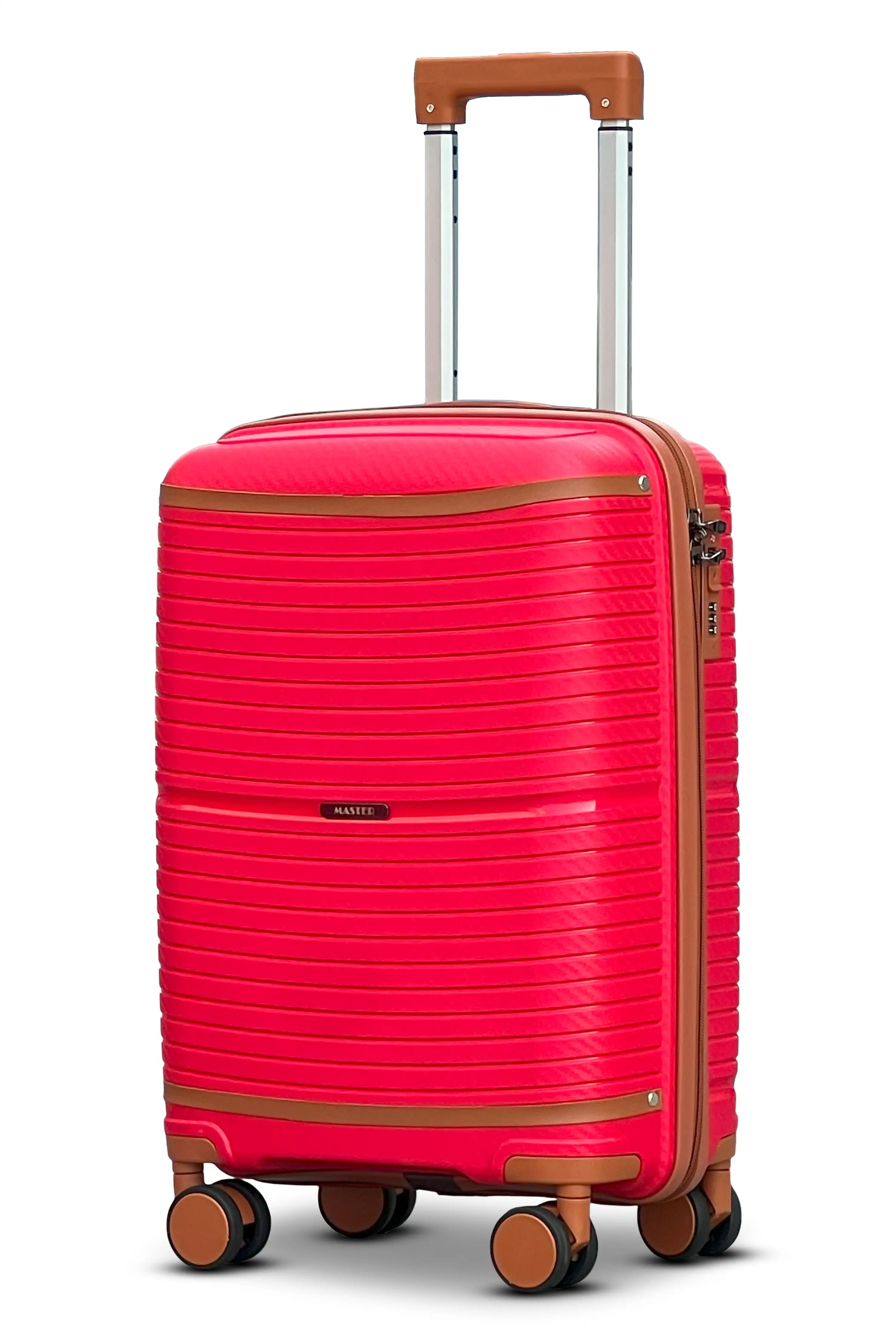 Textured 3 Pcs Set Hard Side Luggage Unbreakable PP Suitcase with Spinner Wheels