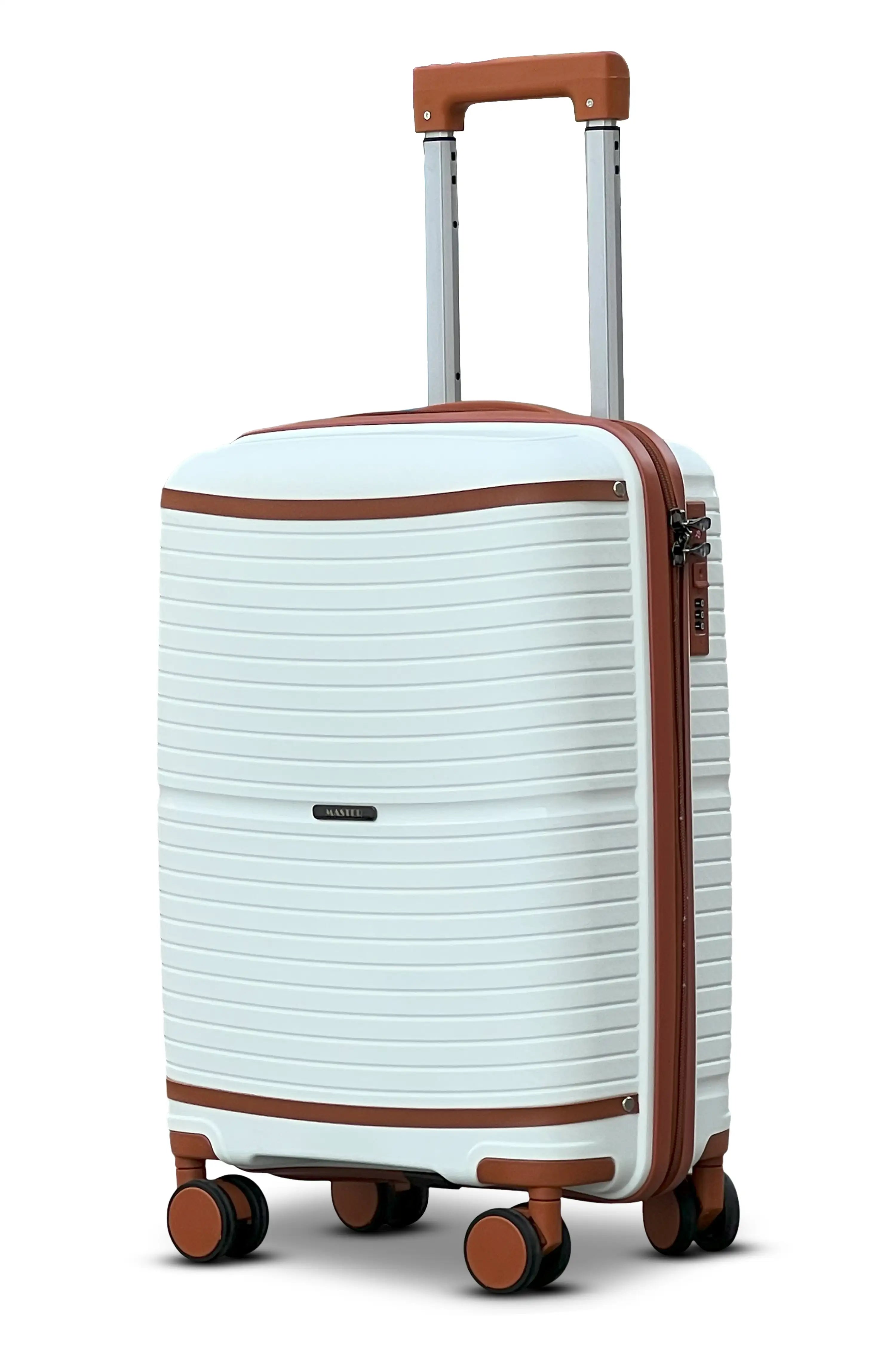Textured Cabin Size Hard Side Luggage Unbreakable PP Suitcase with Spinner Wheels