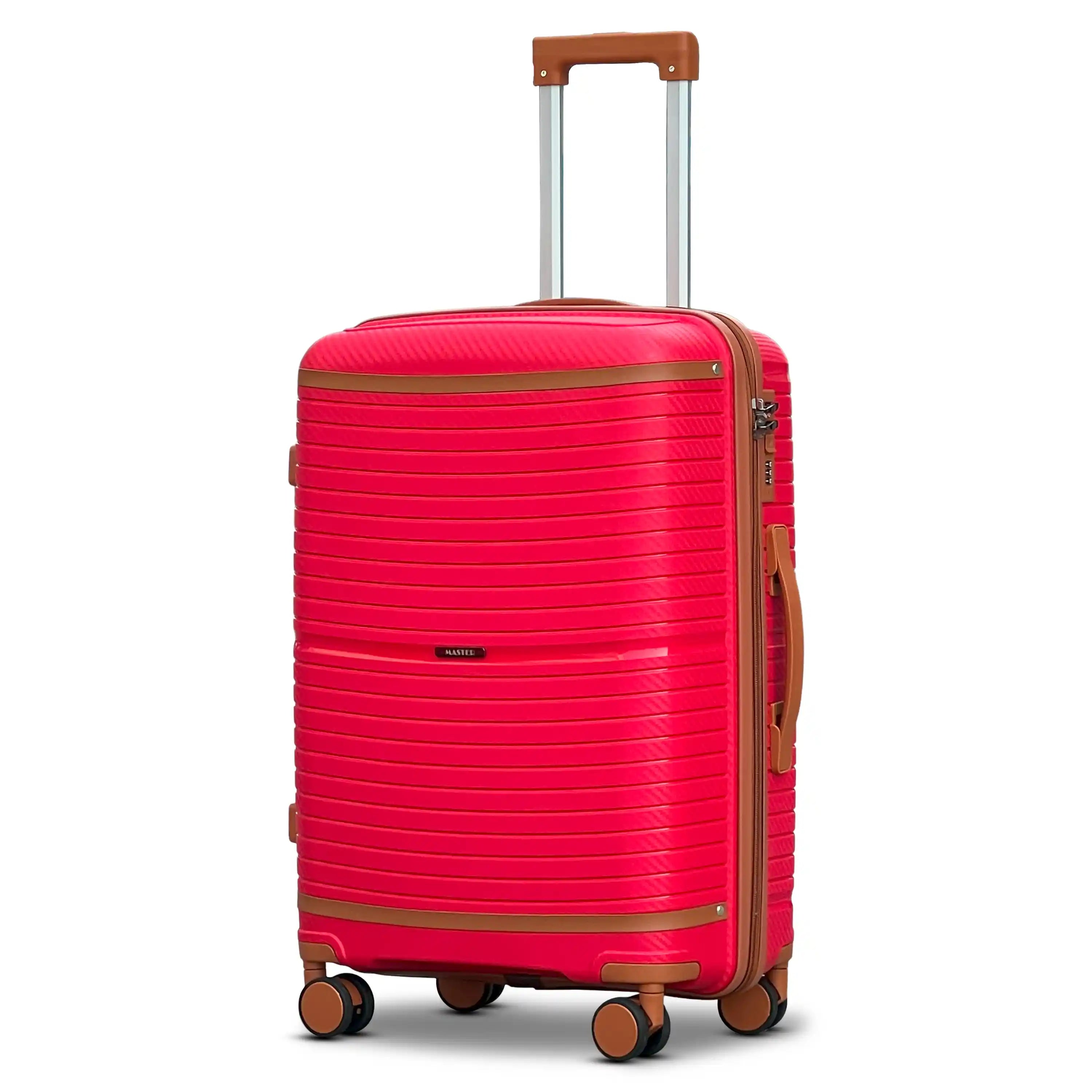 Textured 3 Pcs Set Hard Side Luggage Unbreakable PP Suitcase with Spinner Wheels