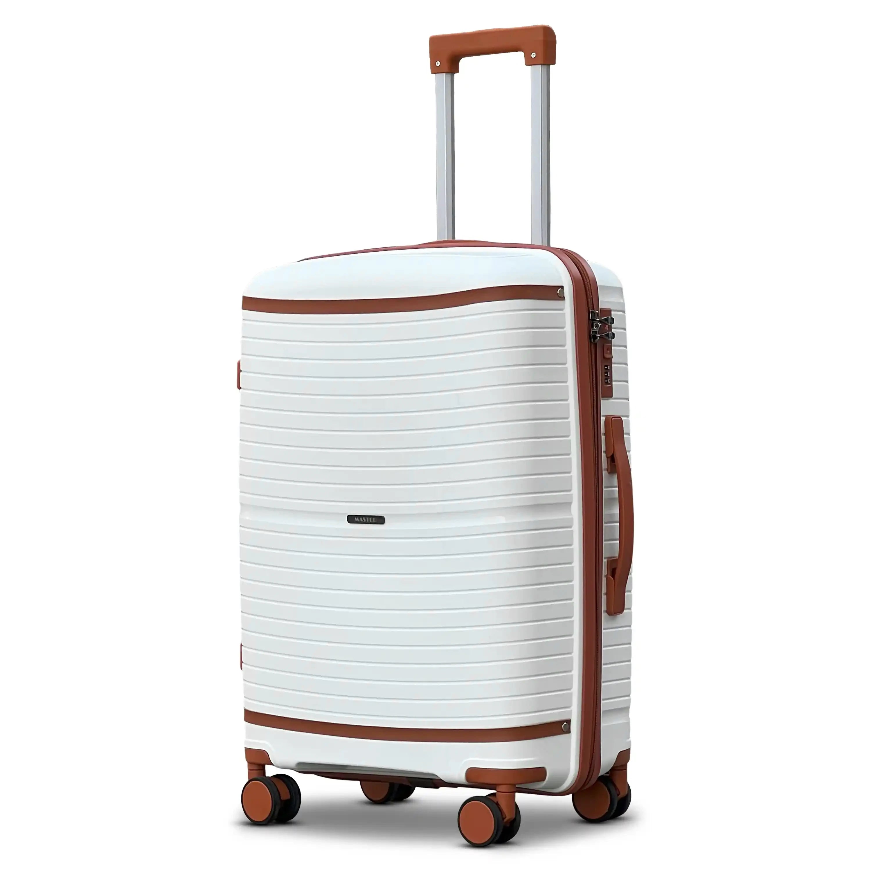 Textured 3 Pcs Set Hard Side Luggage Unbreakable PP Suitcase with Spinner Wheels