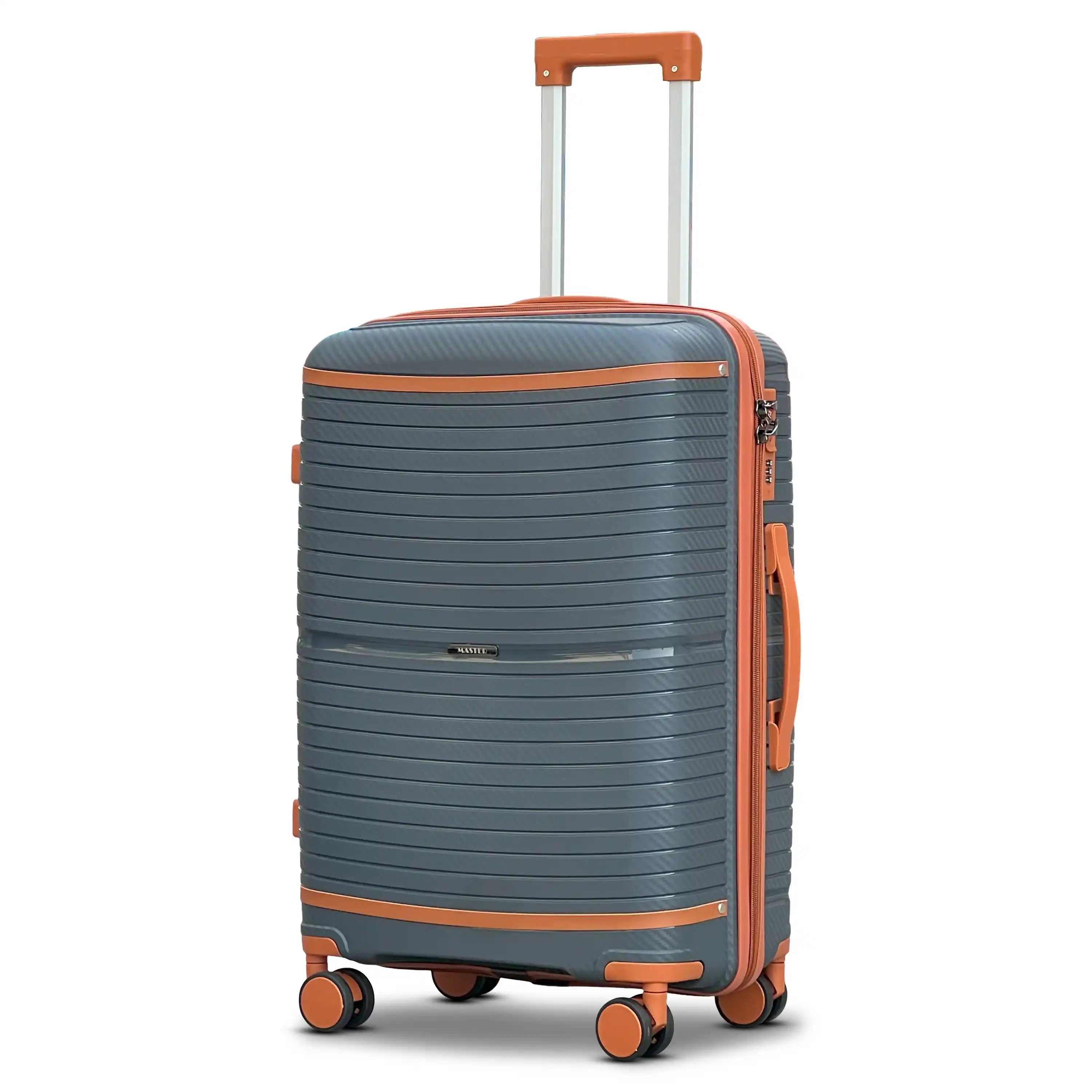 Textured 3 Pcs Set Hard Side Luggage Unbreakable PP Suitcase with Spinner Wheels