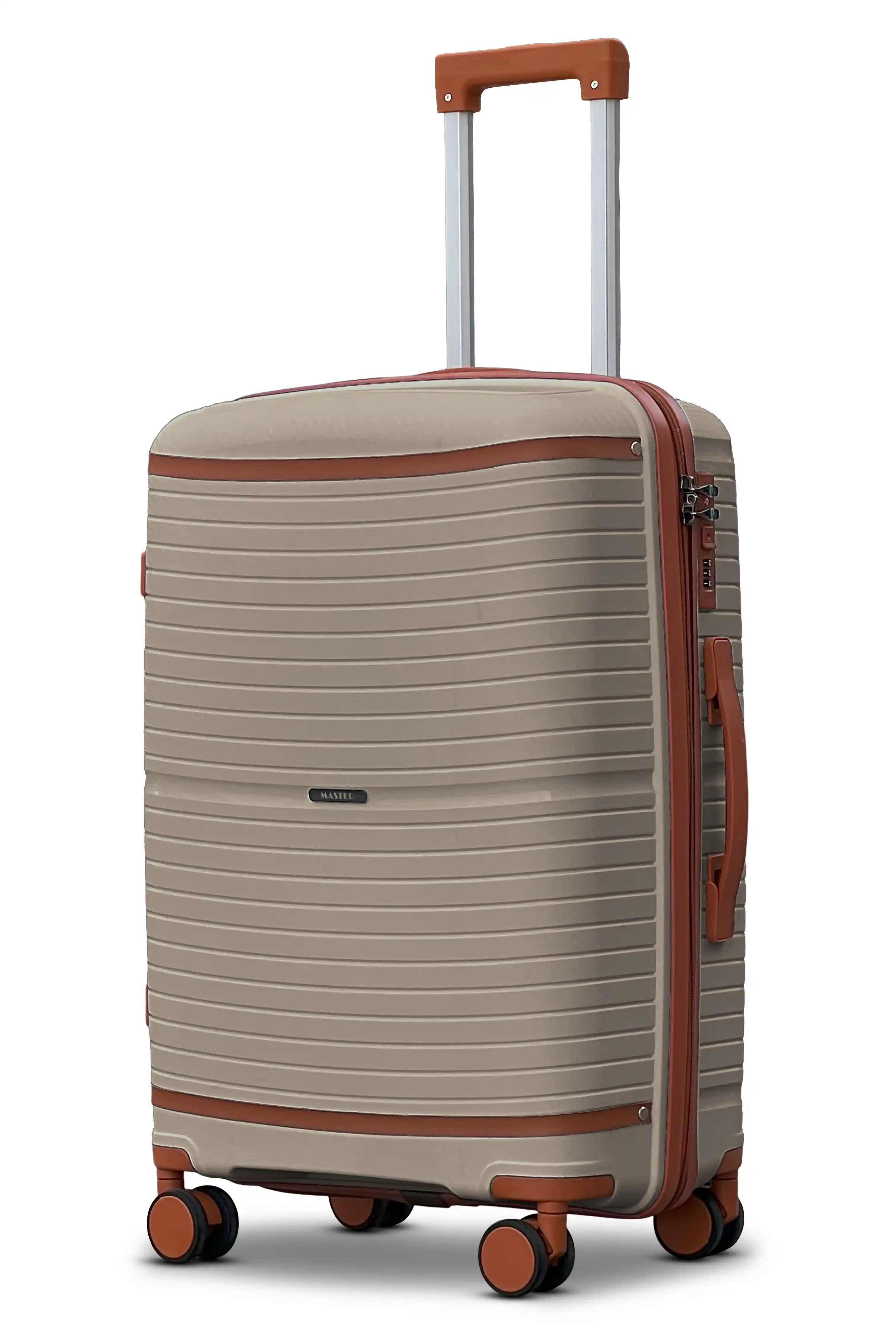 Textured 3 Pcs Set Hard Side Luggage Unbreakable PP Suitcase with Spinner Wheels